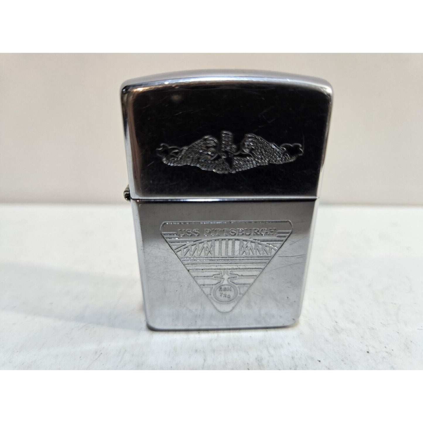Working Vintage USS PITTSBURGH SSN 720 - Military Zippo Lighter 7215/33
