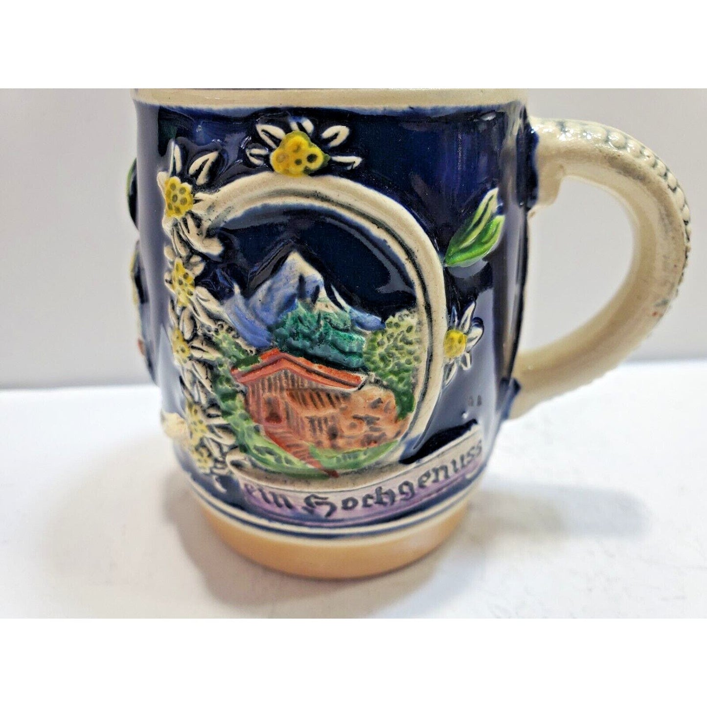 Working Vintage 1950's Gerz W. Germany Cobalt Beer Stein Table Lighter 6581/40