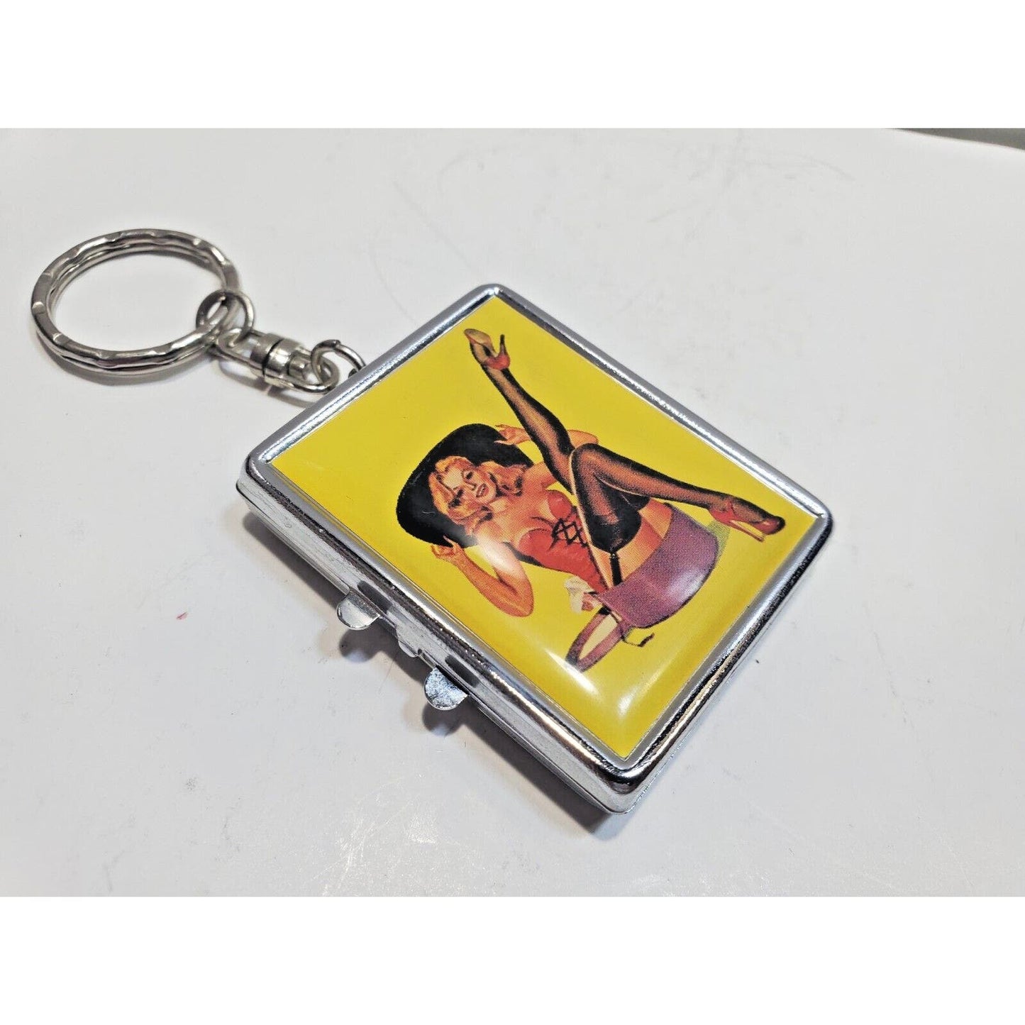 Vintage Pinup Girl Photo, Mirror Case Risque 2 x 1 1/2" 6552/3