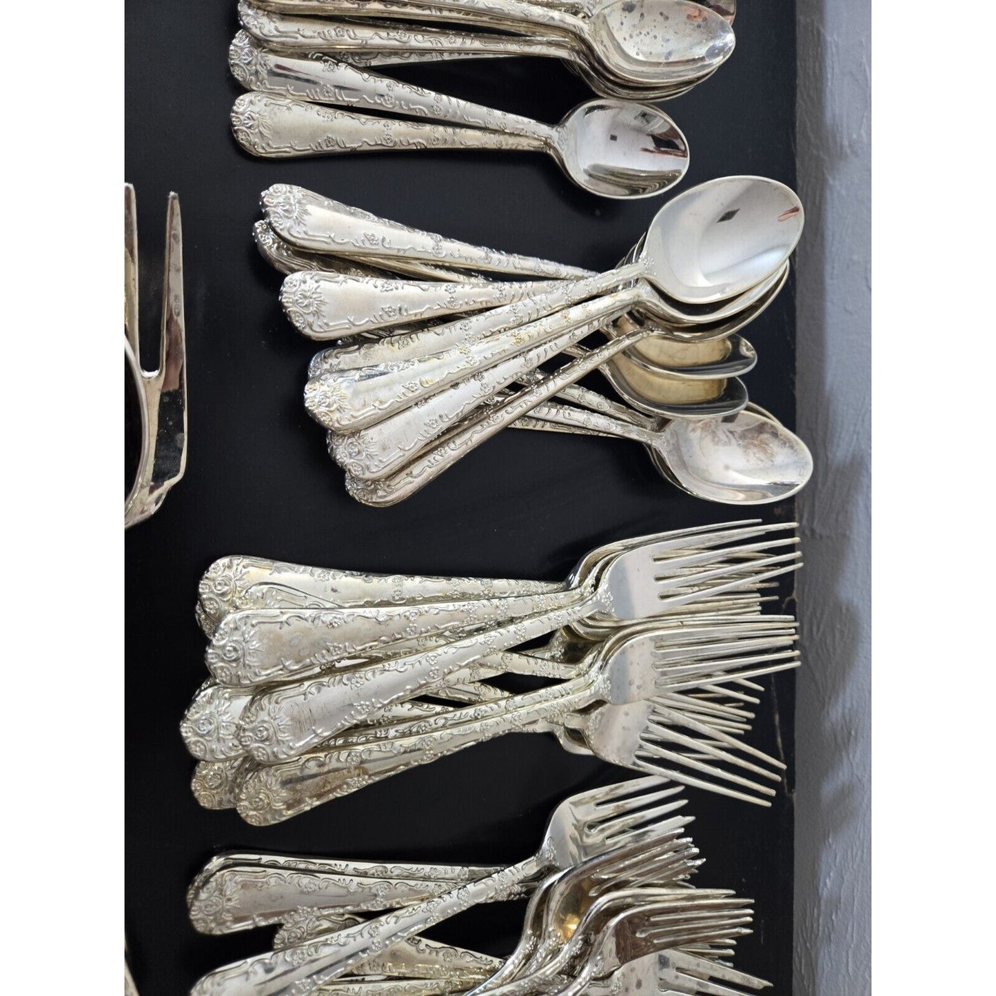 Enchanted Rose by WM Rogers & Son Plated 69 Piece Flatware Set - Setting for 12