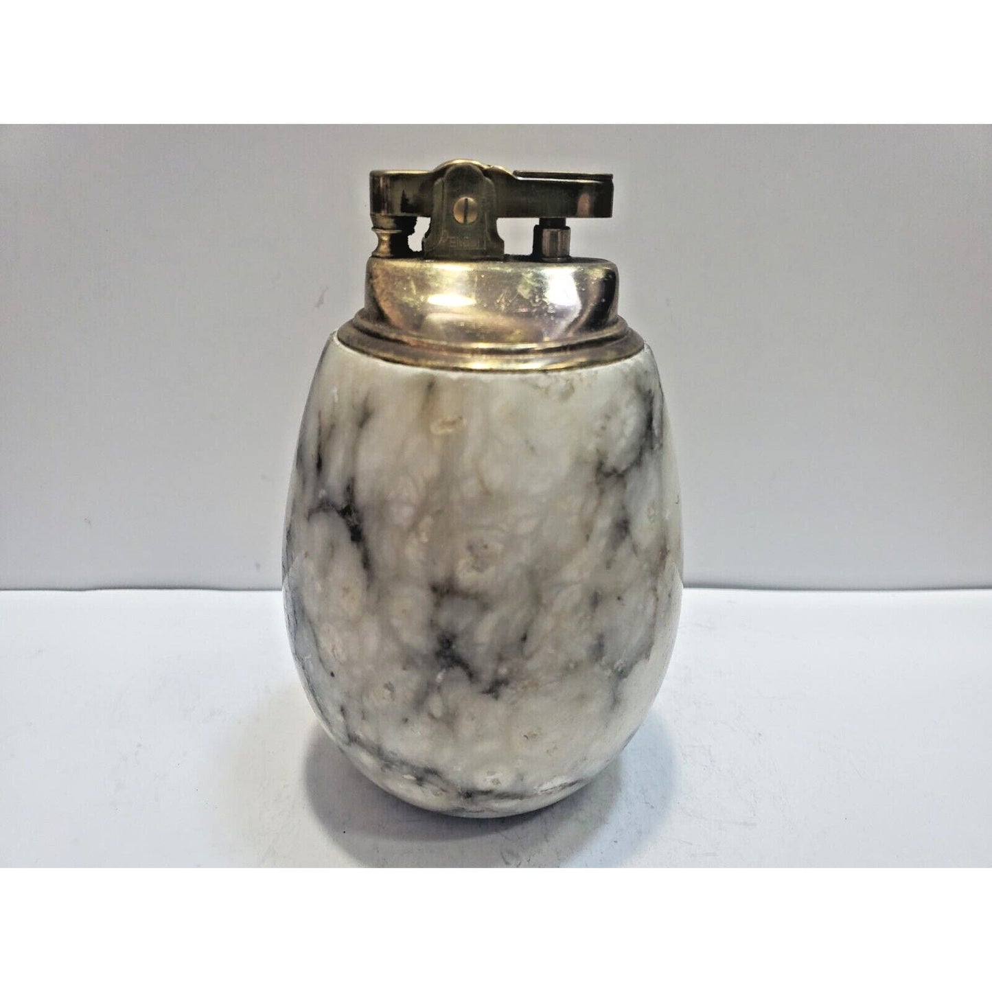 VINTAGE WORKING Brass & MARBLE TABLE LIGHTER 6627/40