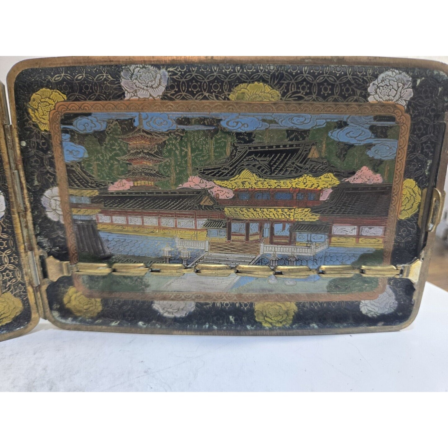 Vintage Dragon Japan Damascene Enamel GOLD, Dragon Cigarette Case 7667/2