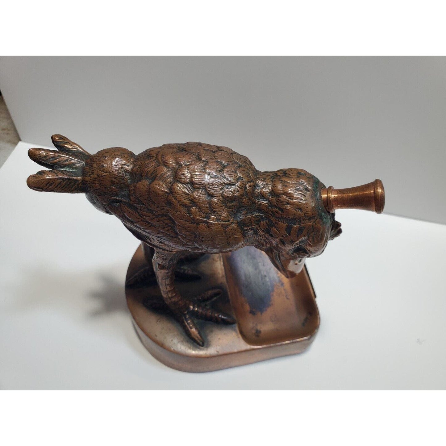 Vintage Ronson Art Metal Works Striker Table Lighter Pelican Bird 6511/13