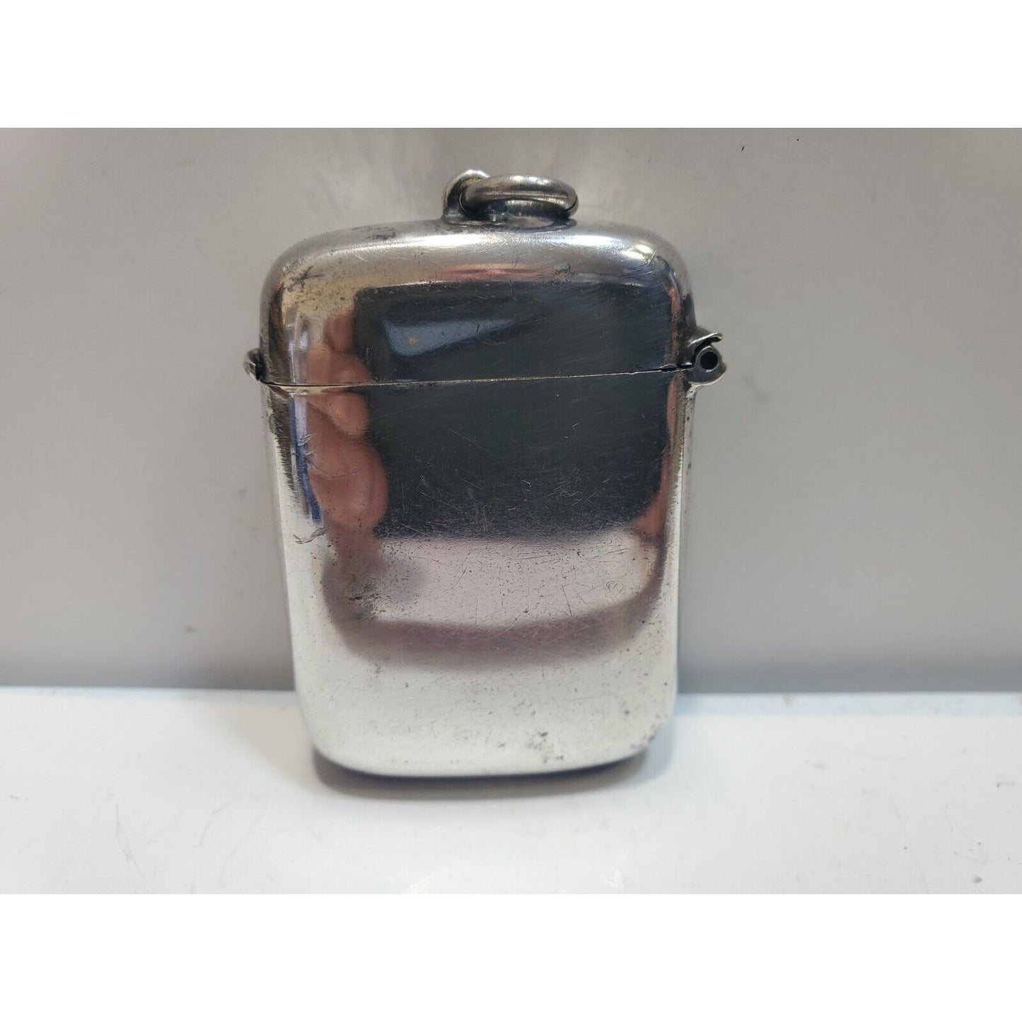 Antique Scottish Hallmarked Silver Carnelian Agate Inlay Vesta Match Safe Case