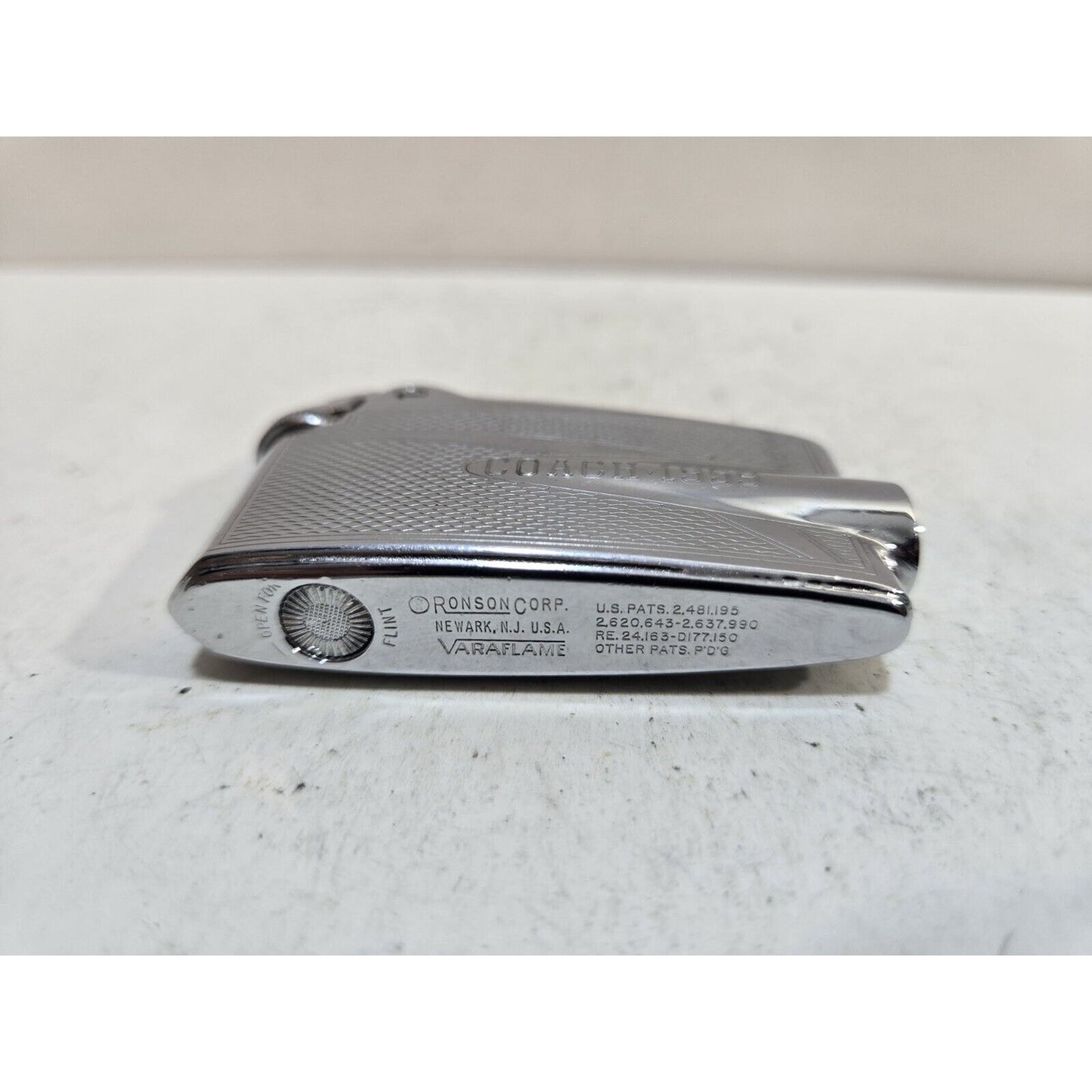 Vintage Working Ronson Premiere Converted To Gasoline Silver Adonis Lighter