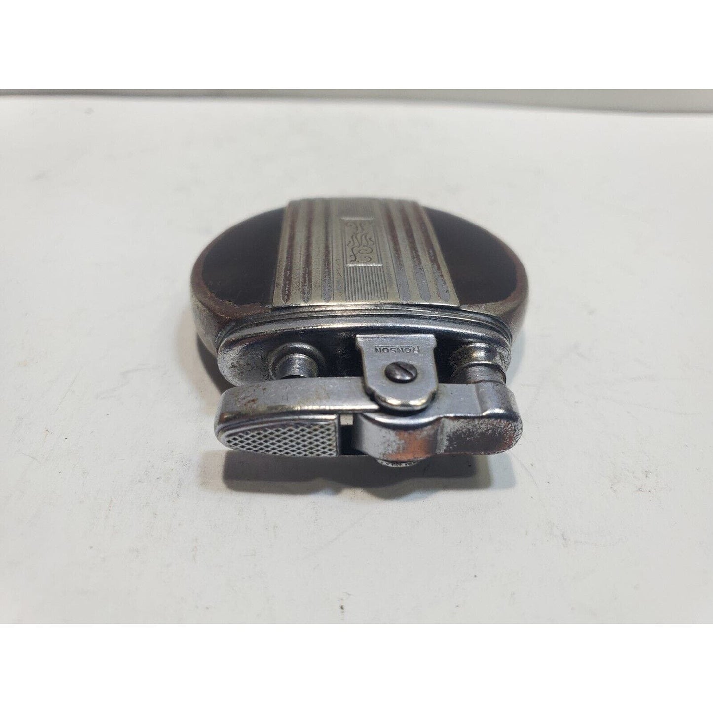 Working Vintage REGENT Ronson Round Enamel Lighter / Rondette Model 6444/26