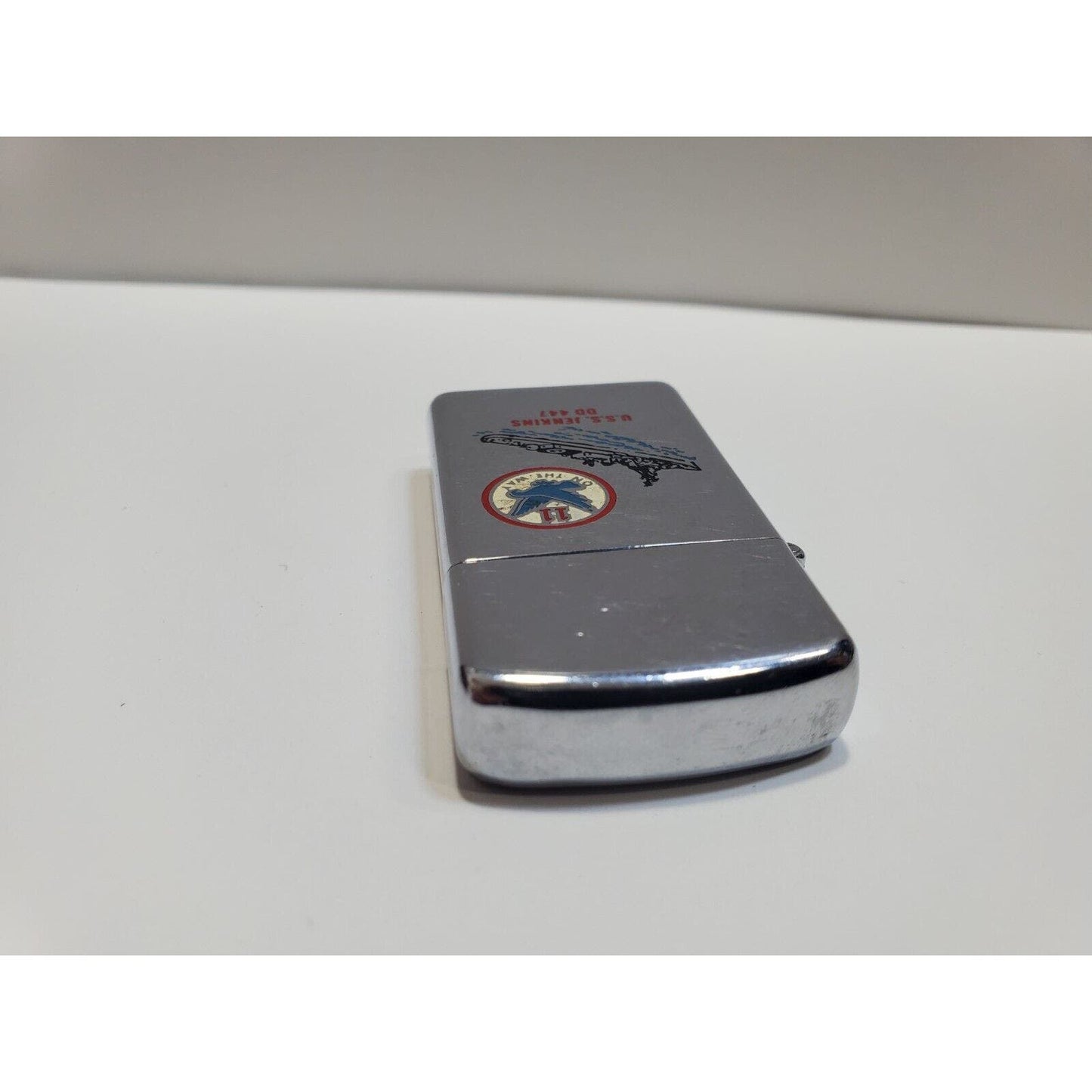 Vintage Working Zippo Lighter U.S.S. Jenkins DD 447 6513/33