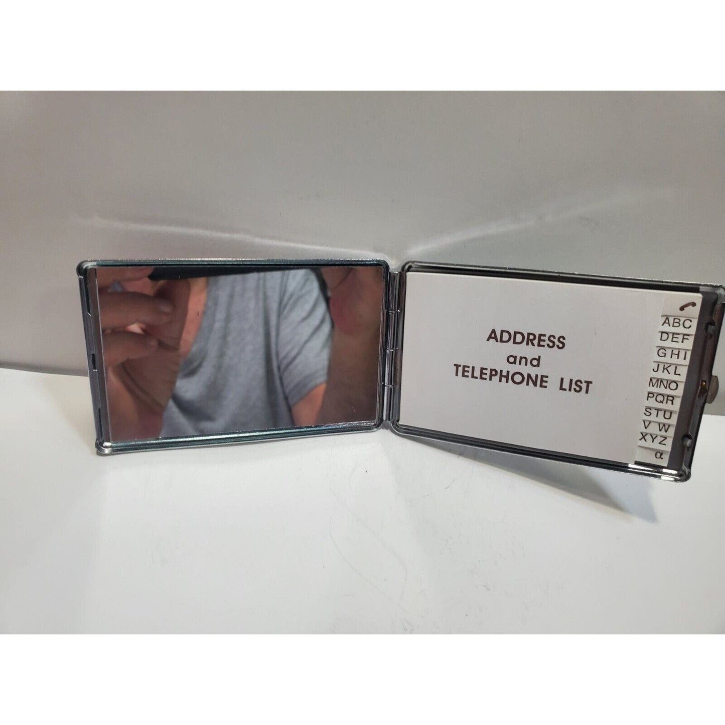 Vintage Pinup Girl Phone Book Mirror Case Risque 4 x 2 1/2" Diamonds 6550/3