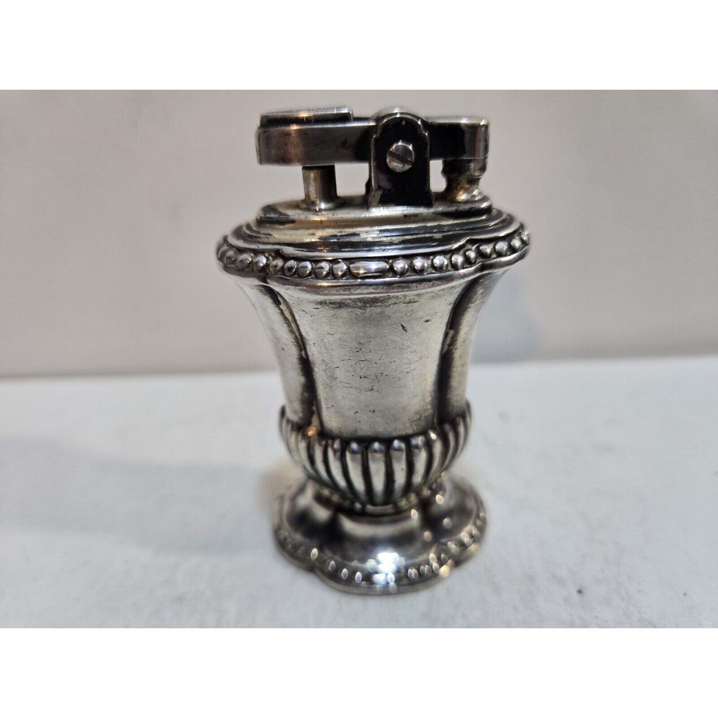 Vintage Working Ronson Mayfair Silverplate Table Lighter 1950s 7395/13