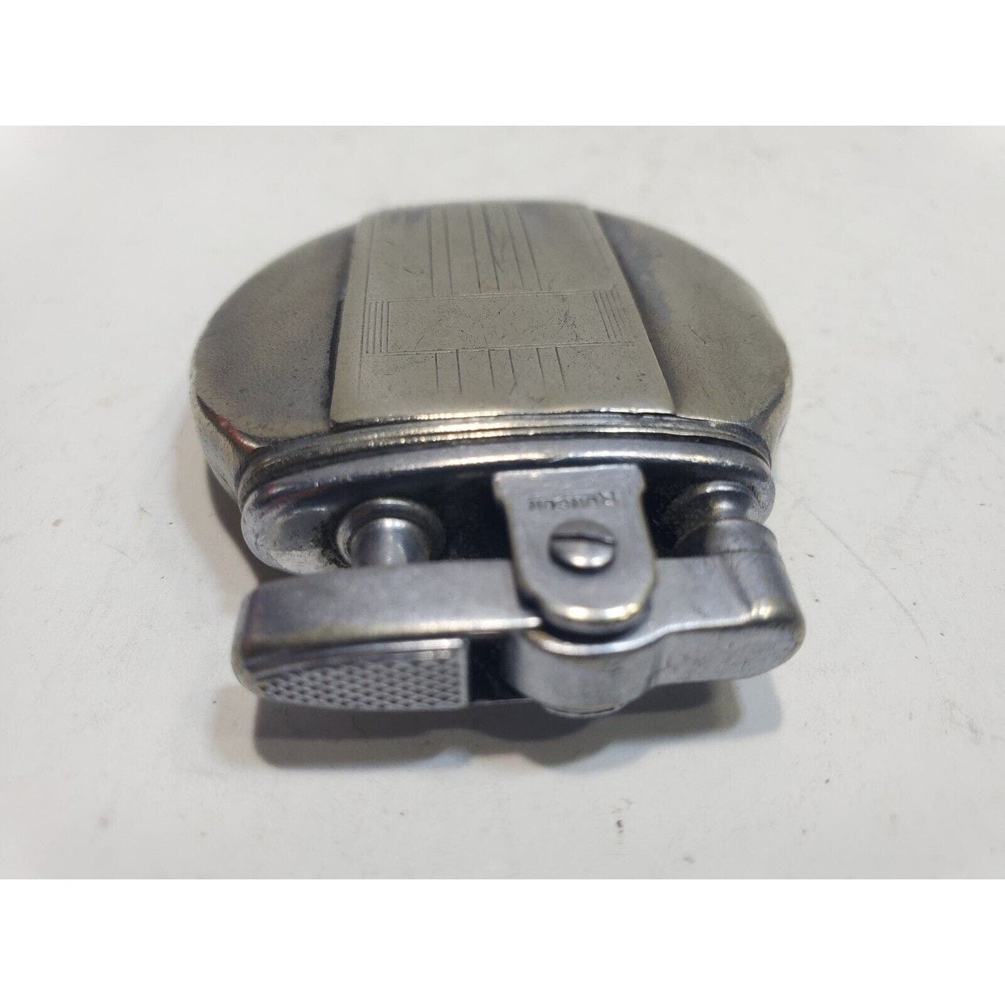 Working Vintage REGENT Ronson Round Silver Lighter / Rondette Model 6442/26