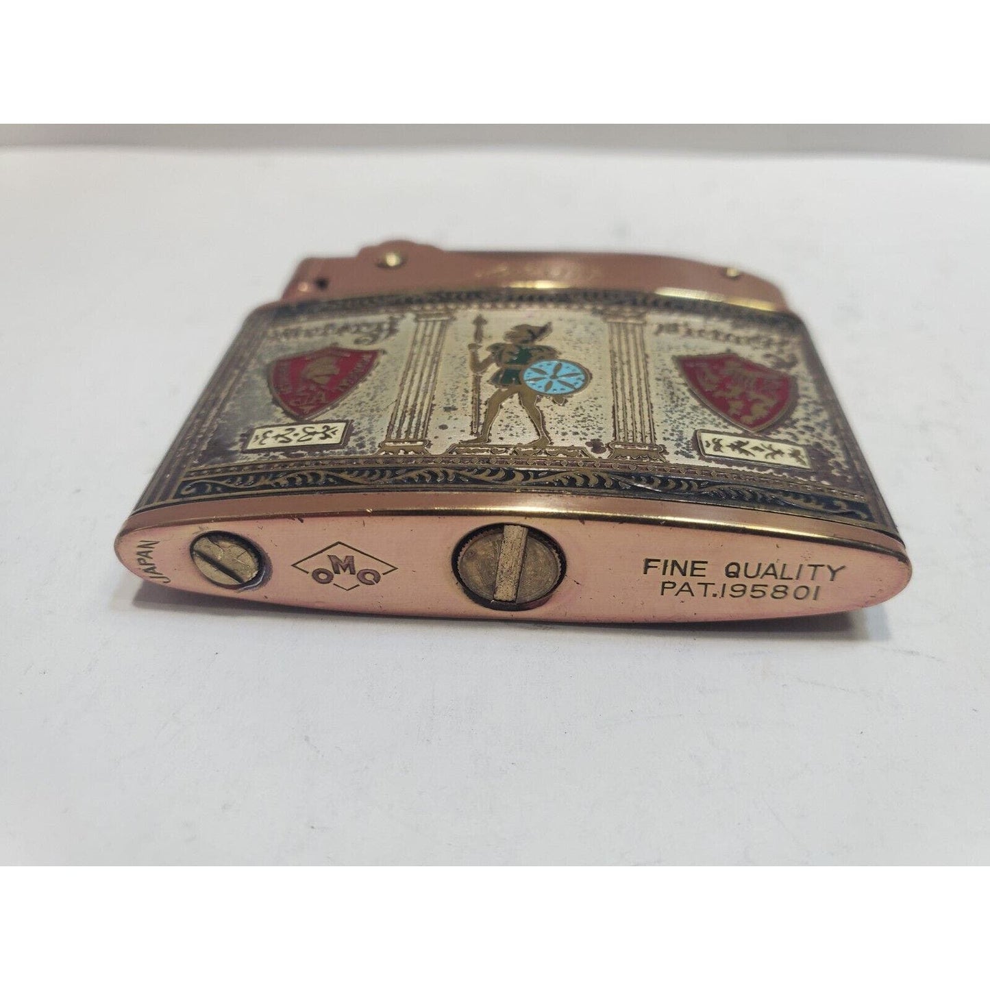 Vintage WORKING Gold & ENAMEL LOGO Atlak Lite SUPER AUTOMATIC LIGHTER 6766/32