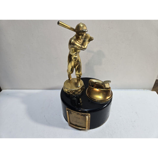 Working Vintage Evans Table Lighter Baseball Player Lighter 7675/13
