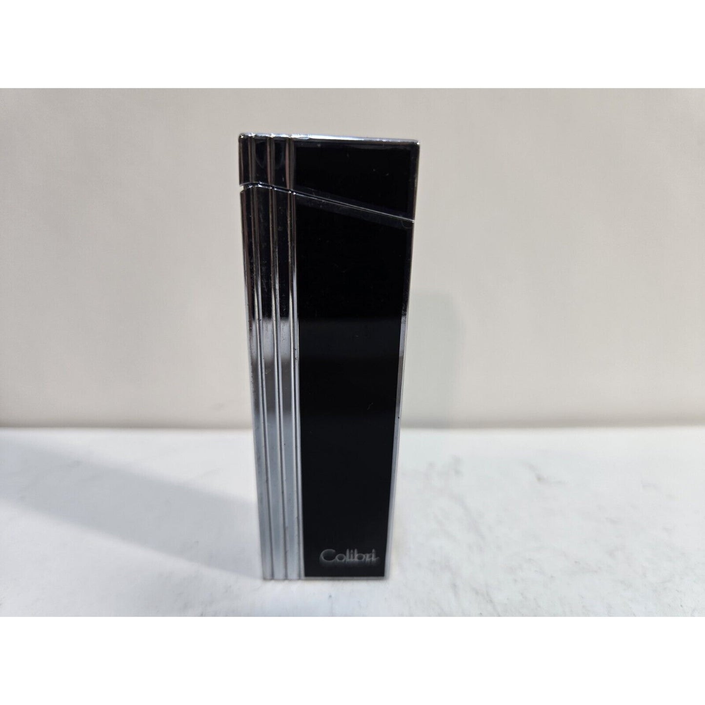 WORKING COLIBRI TORCH Silver & Black Enamel LIGHTER 697436