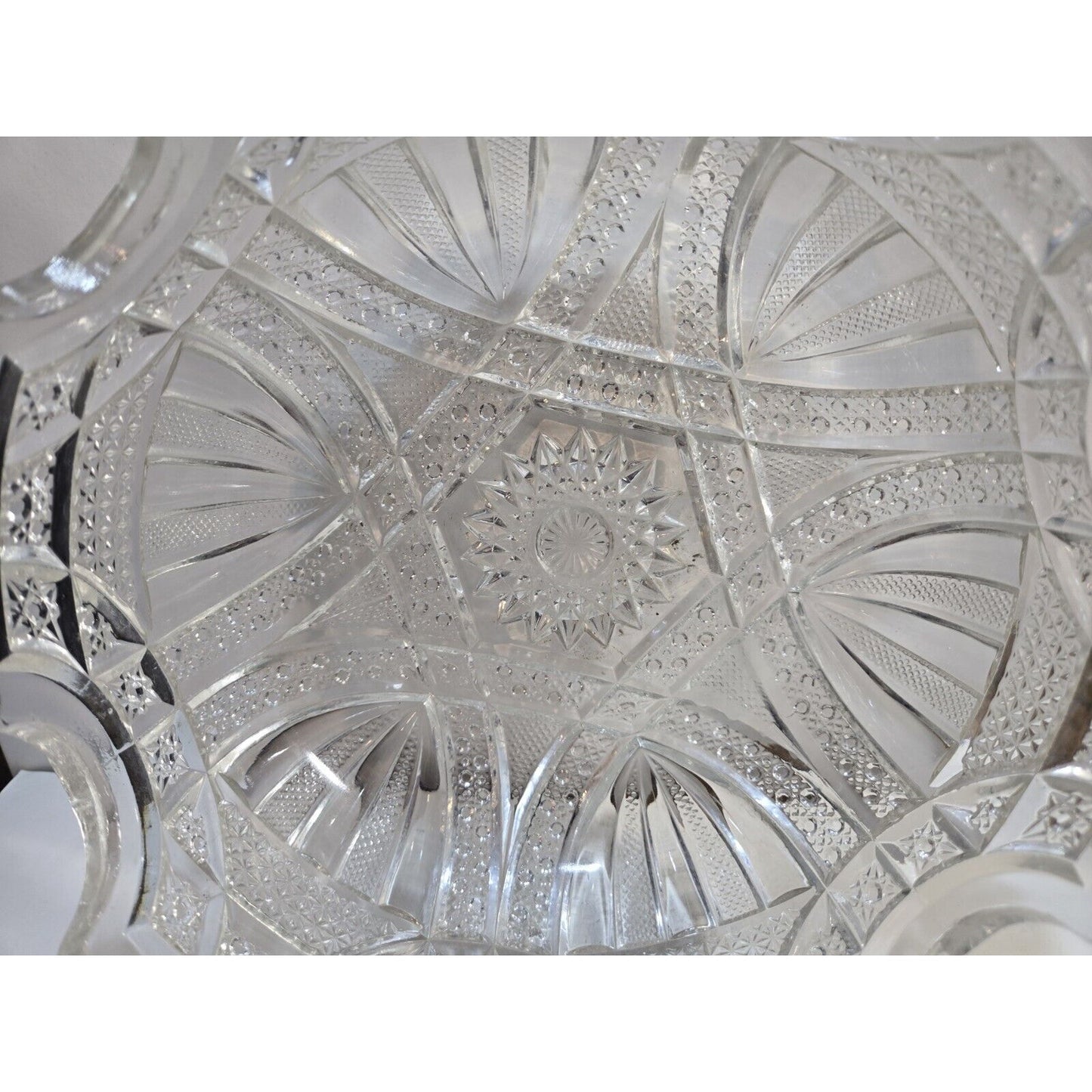 Vintage Bowl Imperial Star Cut Crystal Glass Clear Round 8 1/2"