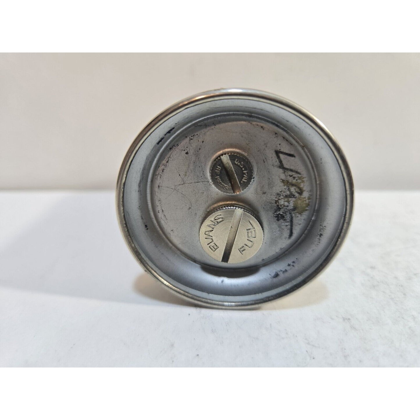 Vintage Working Silver Tone EVANS Table Lighter / USA 7660/13