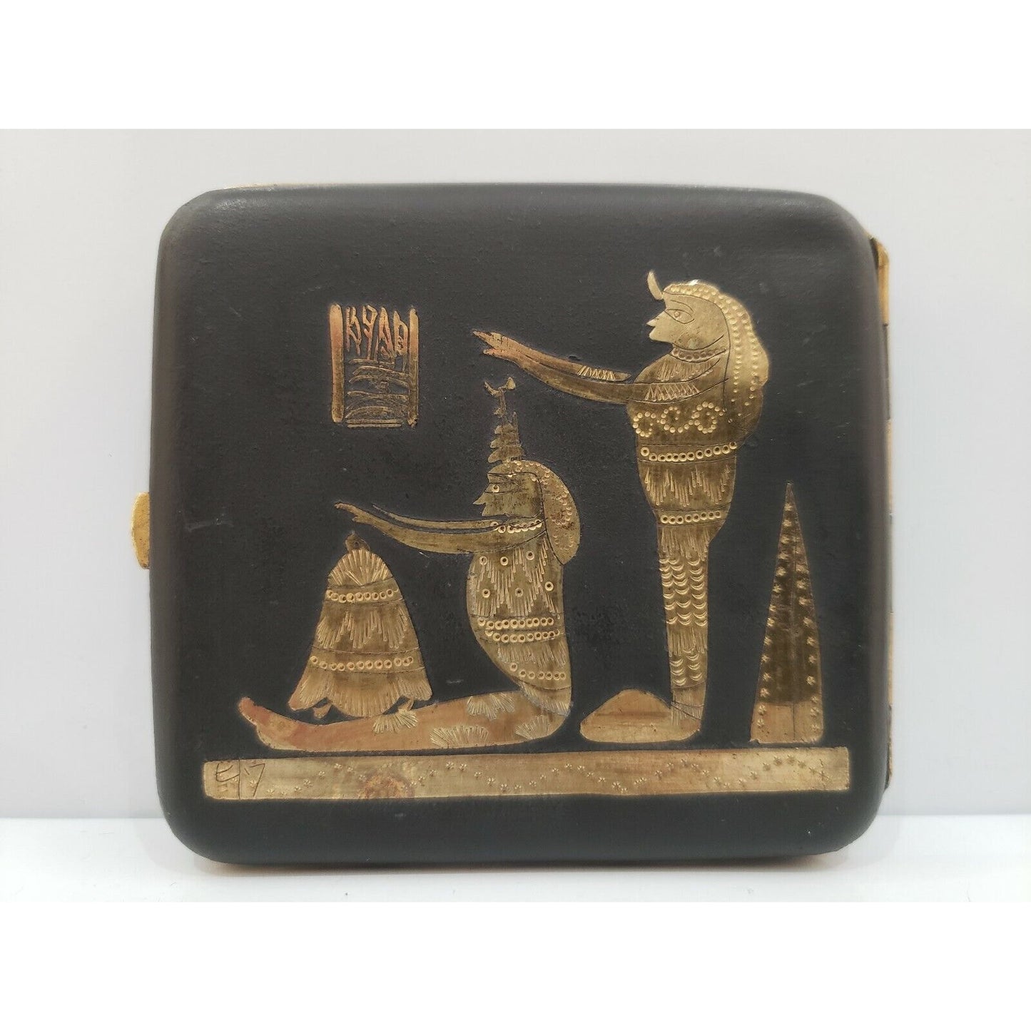 VINTAGE JAPANESE KOMAI DAMASCENE, GOLD CIGARETTE CASE SIGNED / 36/2