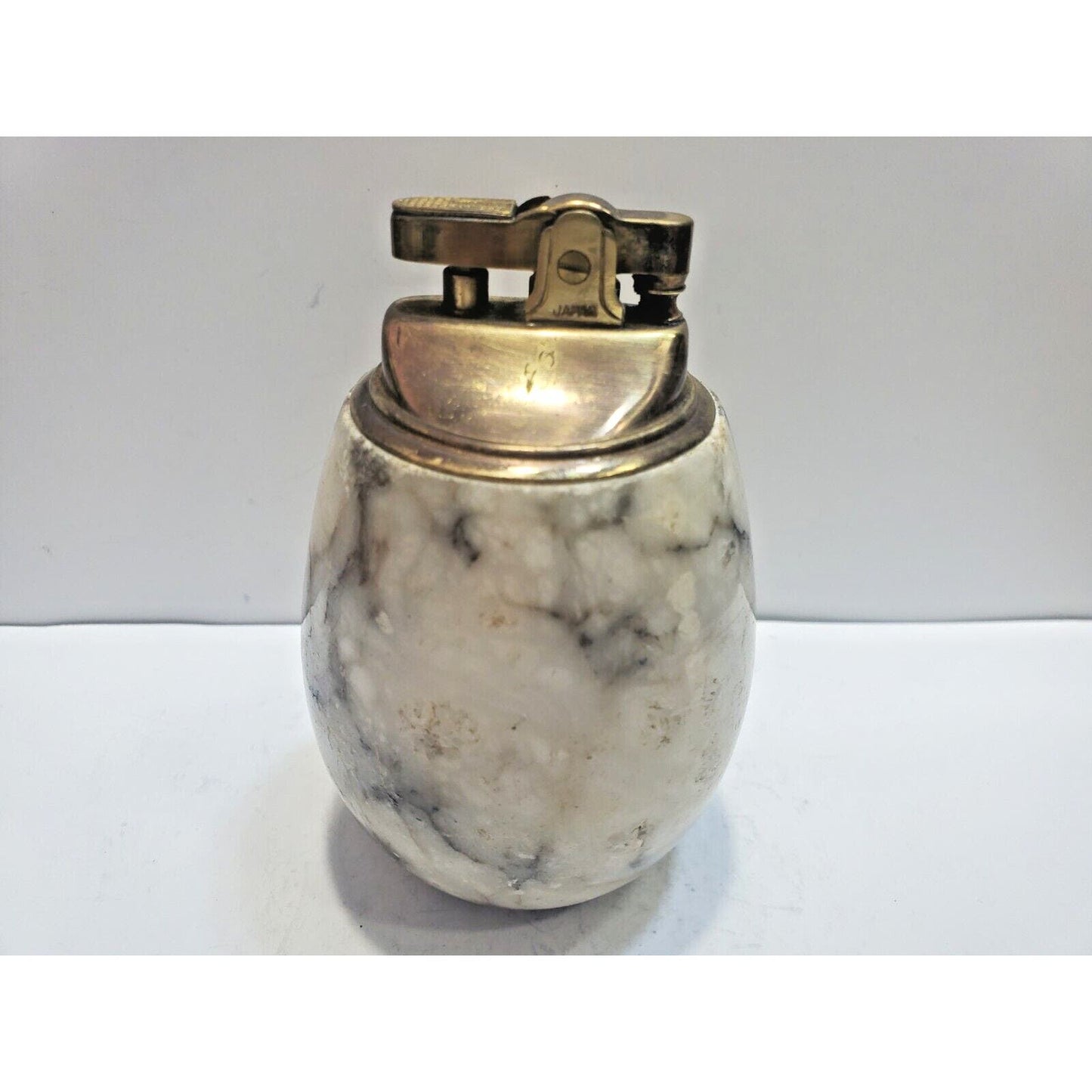 VINTAGE WORKING Brass & MARBLE TABLE LIGHTER 6627/40