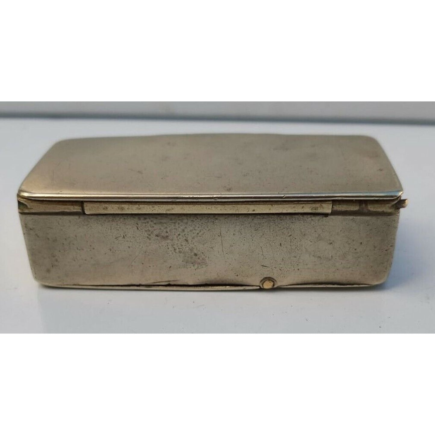 Vintage Silver 3 Compartments Snuff, Tabaco Stamp Safe, CASE, Vesta / Holder