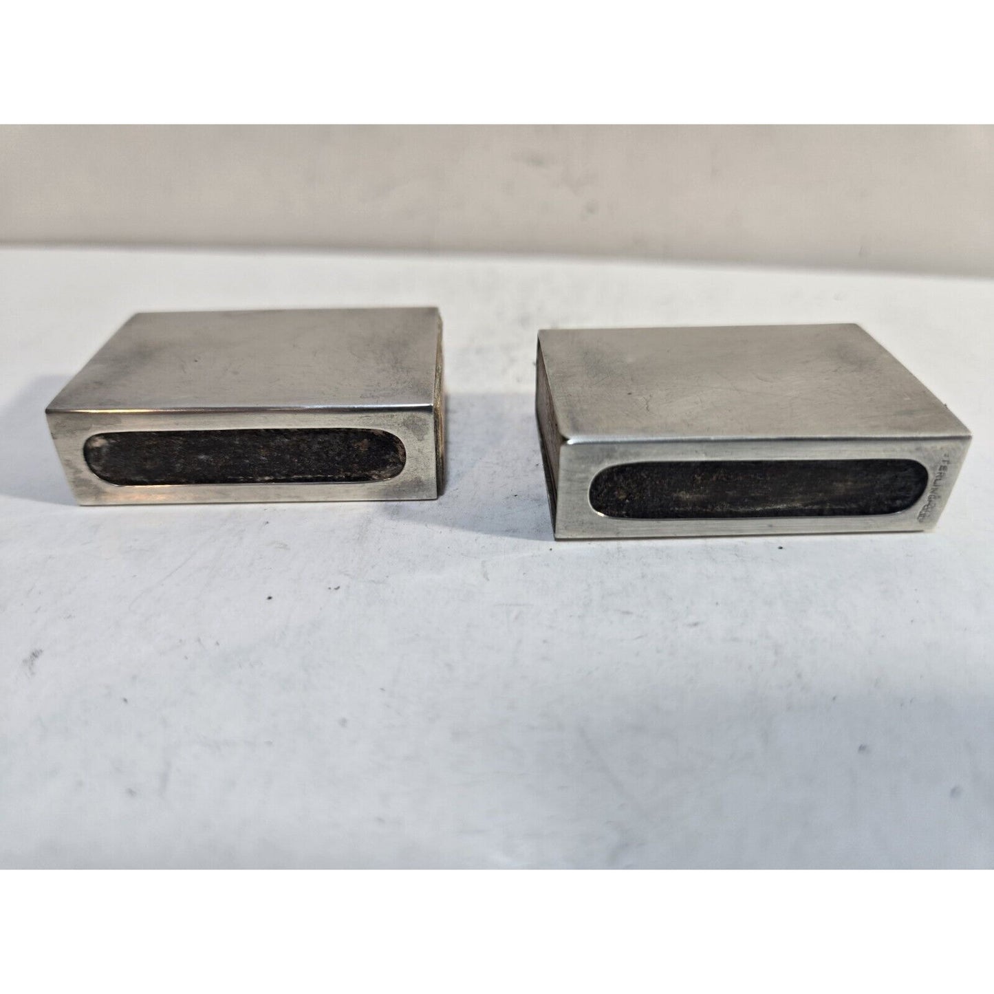 Lot 2 WEBSTER STERLING SILVER MATCHBOX MATCH BOX SAFE HOLDER CASE 7665/3