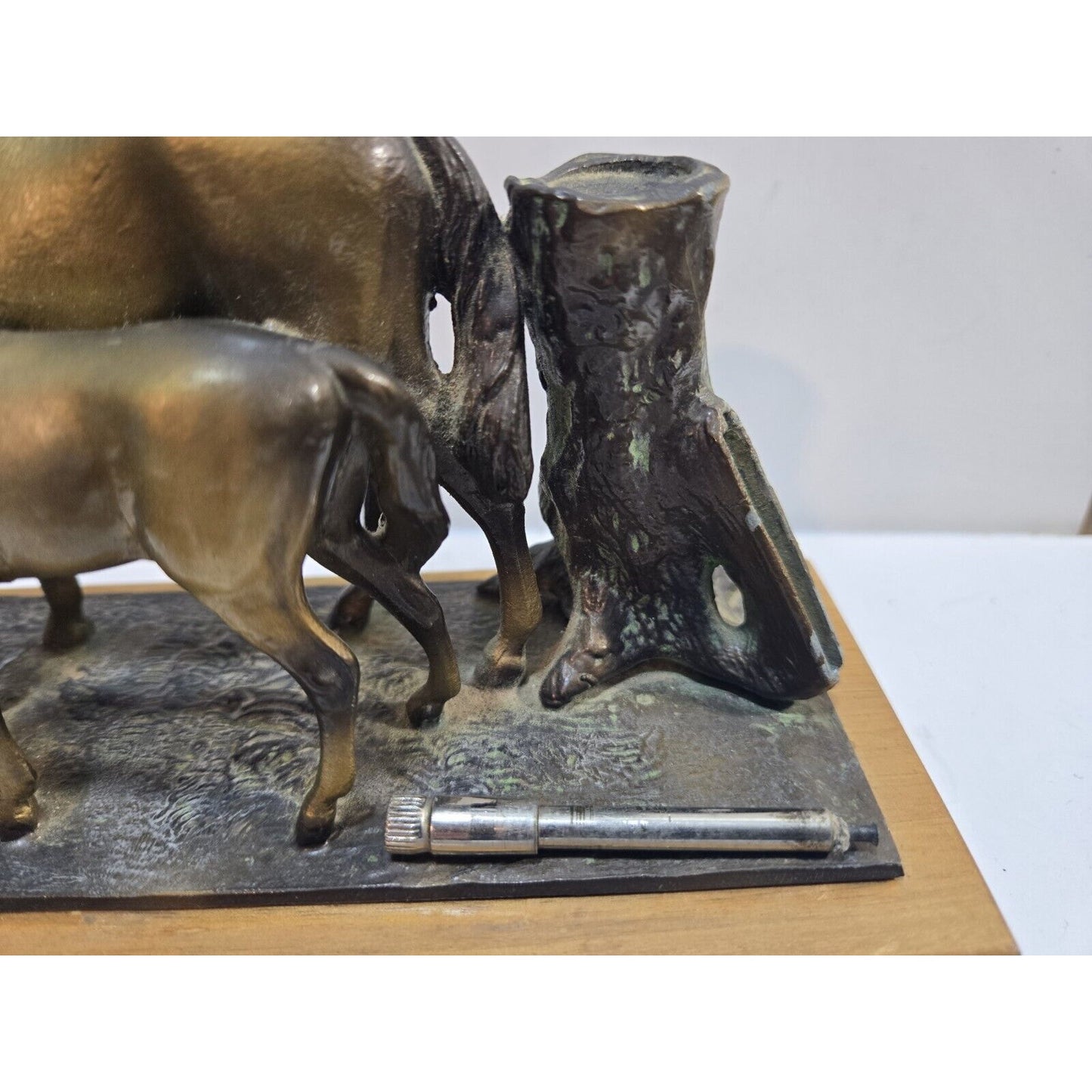 Vintage 1900s Austria Cold Painted Horses Hunting Striker Lighter 7719/40