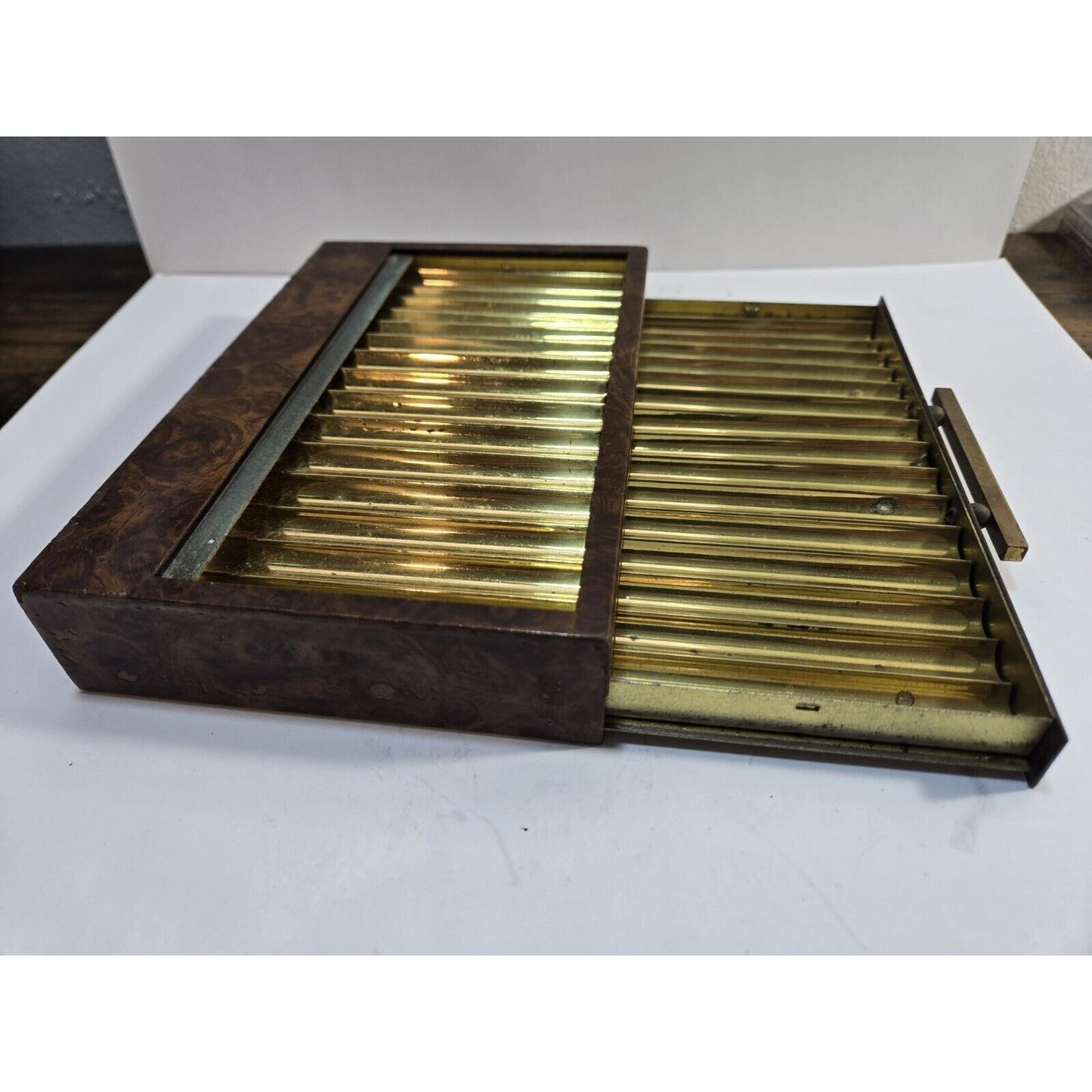 Vintage Ronson Art Deco Roll-top Cigarette Dispenser Box, Case