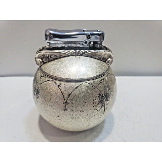 Vintage Colibri Kreisler Silver Cosmopolitan Rondelight Table Lighter 6632/40