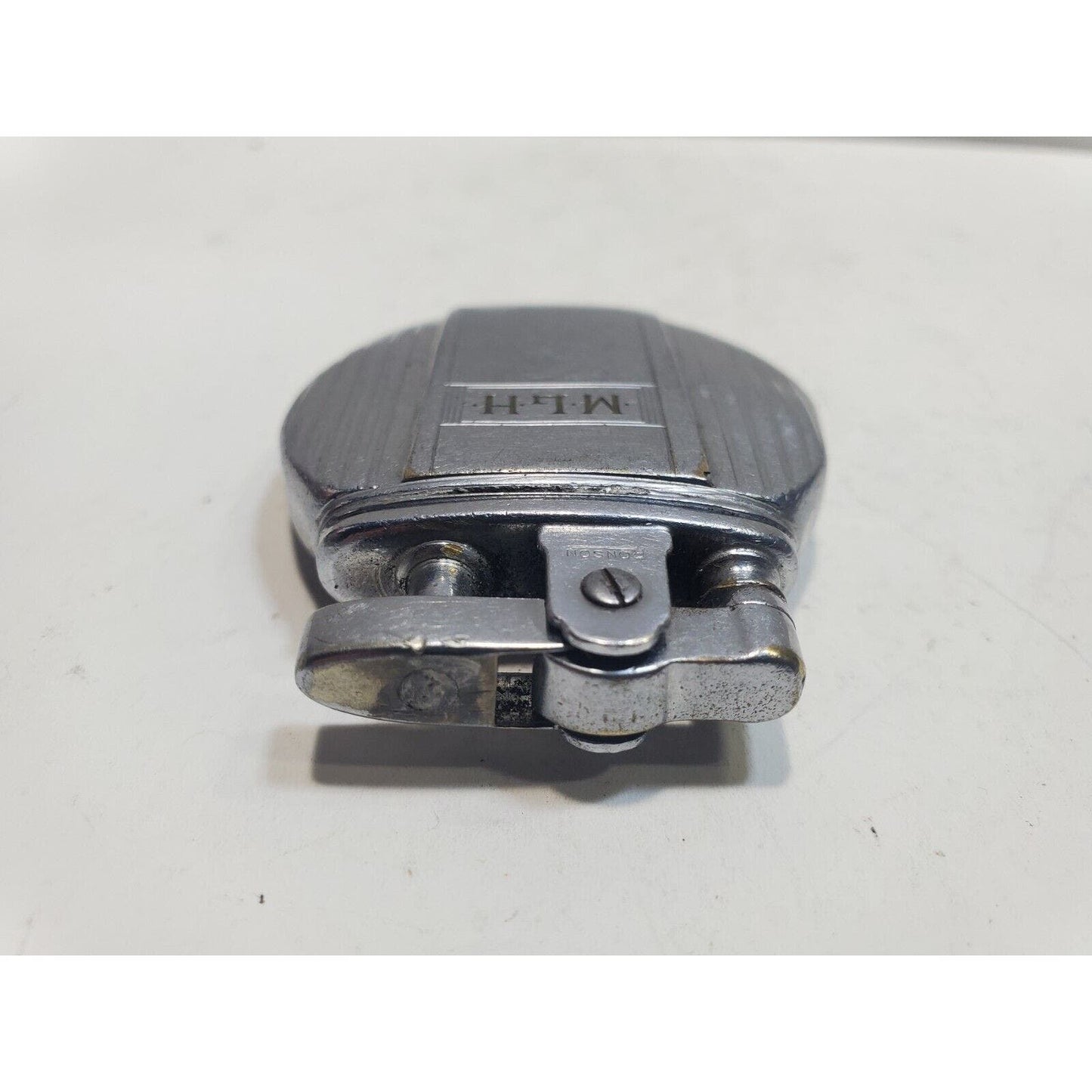 Working Vintage REGENT Ronson Round Silver Lighter / Rondette Model 6446/26