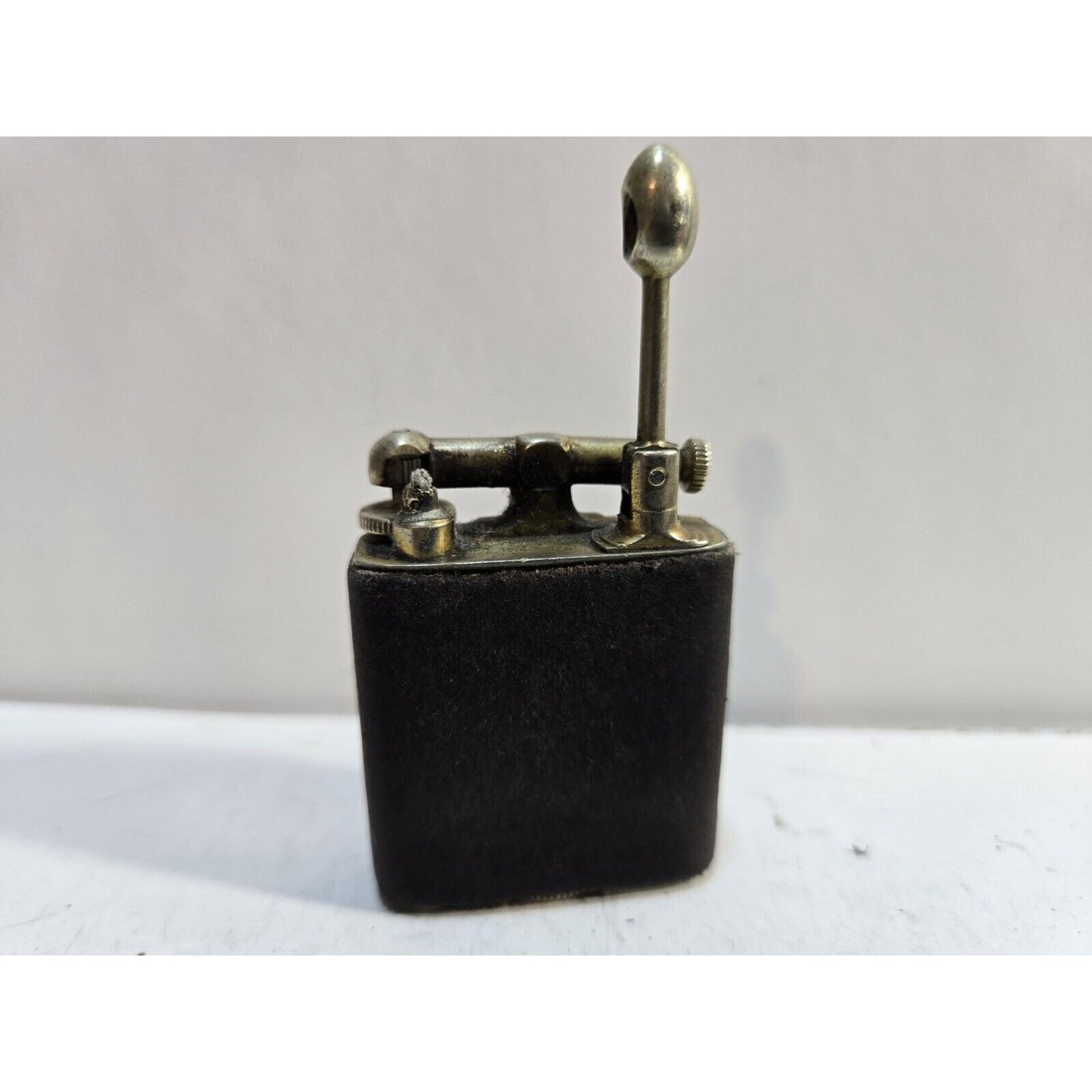 Vintage Working CLARK 18Kt Gold Electro Plate Ostrich Skin Wrapped Lighter