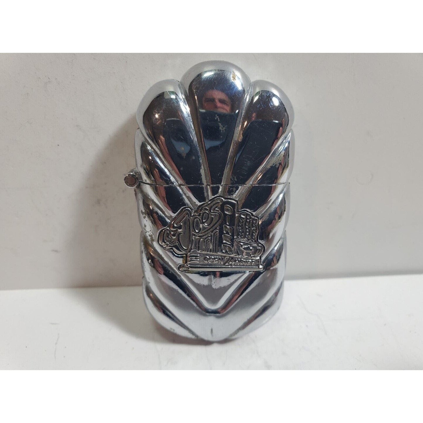 Working Vintage Chrome Lighter " Joe's Diner Open 24 Hours " 1994 6018/30