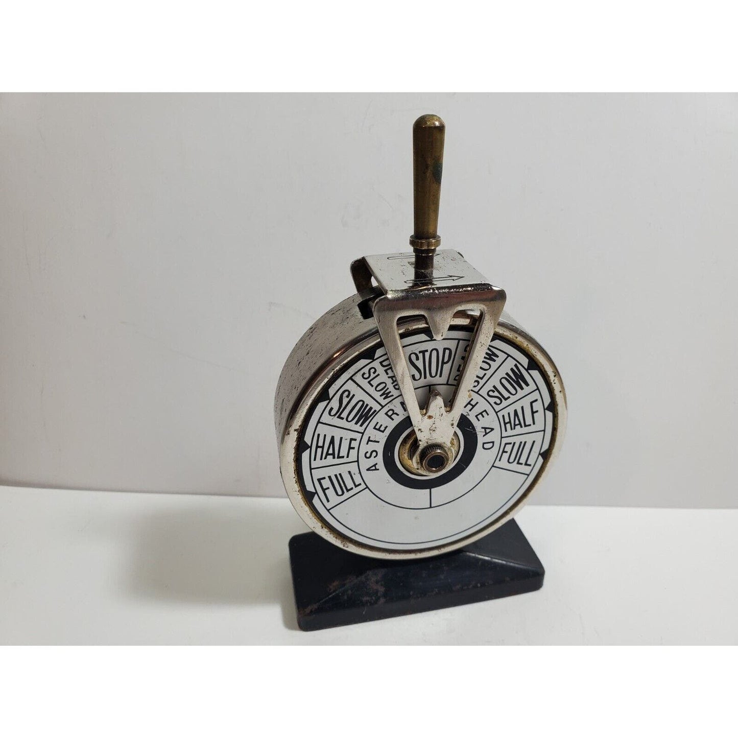 Working Vintage Ship Helm Telegraph Brass Japan Table Lighter Figural Retro