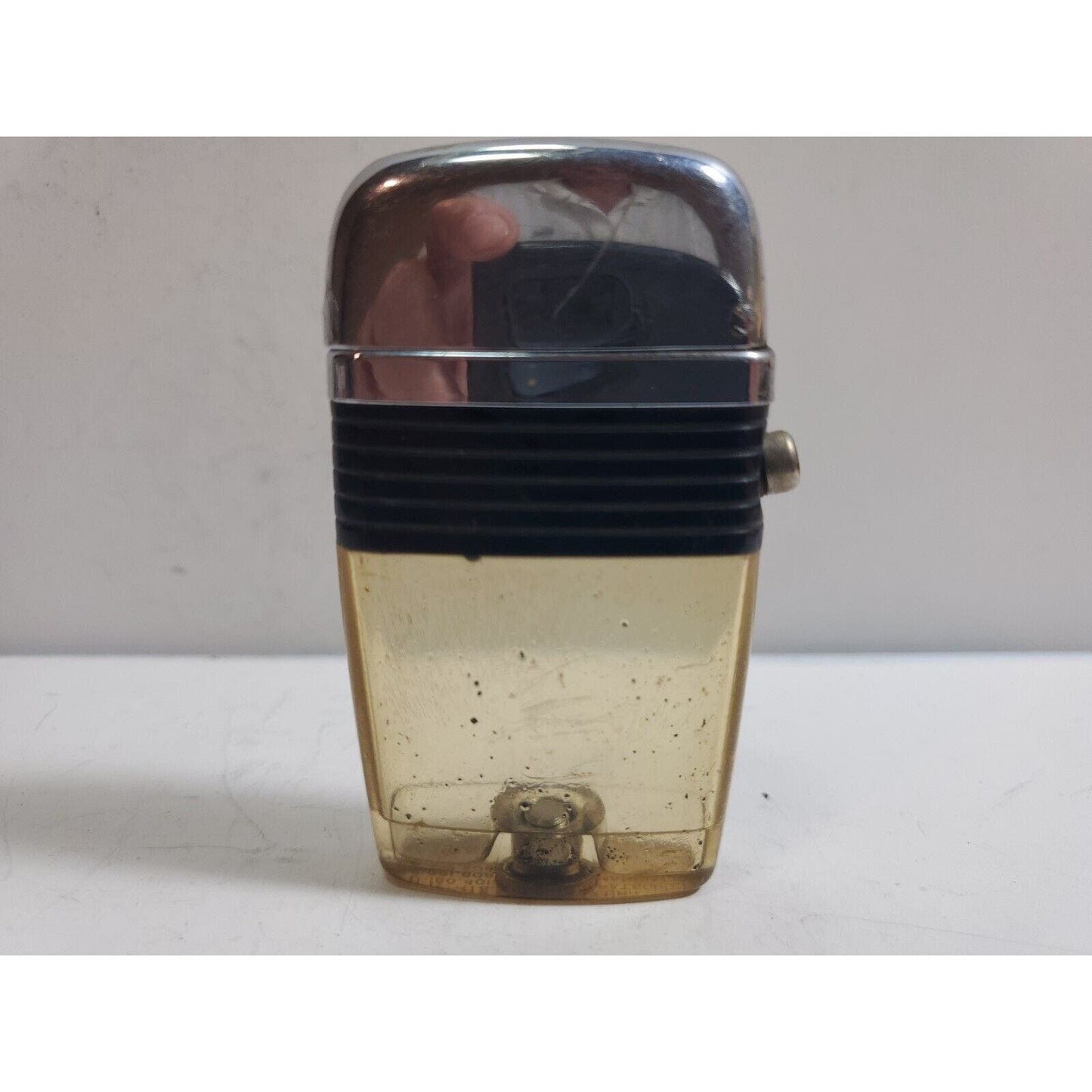 Vintage Working Scripto VU Lighter, Clear No Insert, Black 5986/29