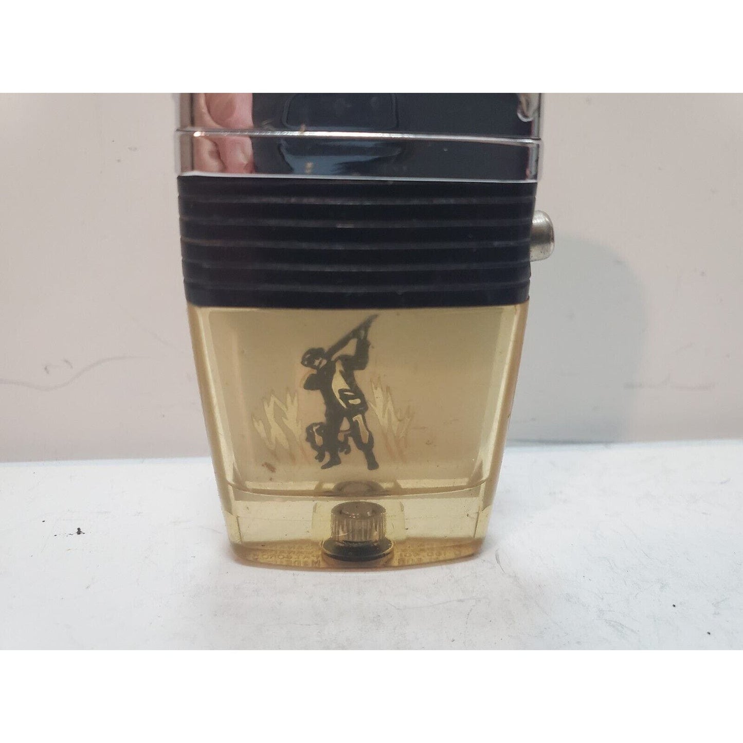 Vintage Working Scripto Vu Cigarette Lighter Hunter & Dog Black Band 6292/29