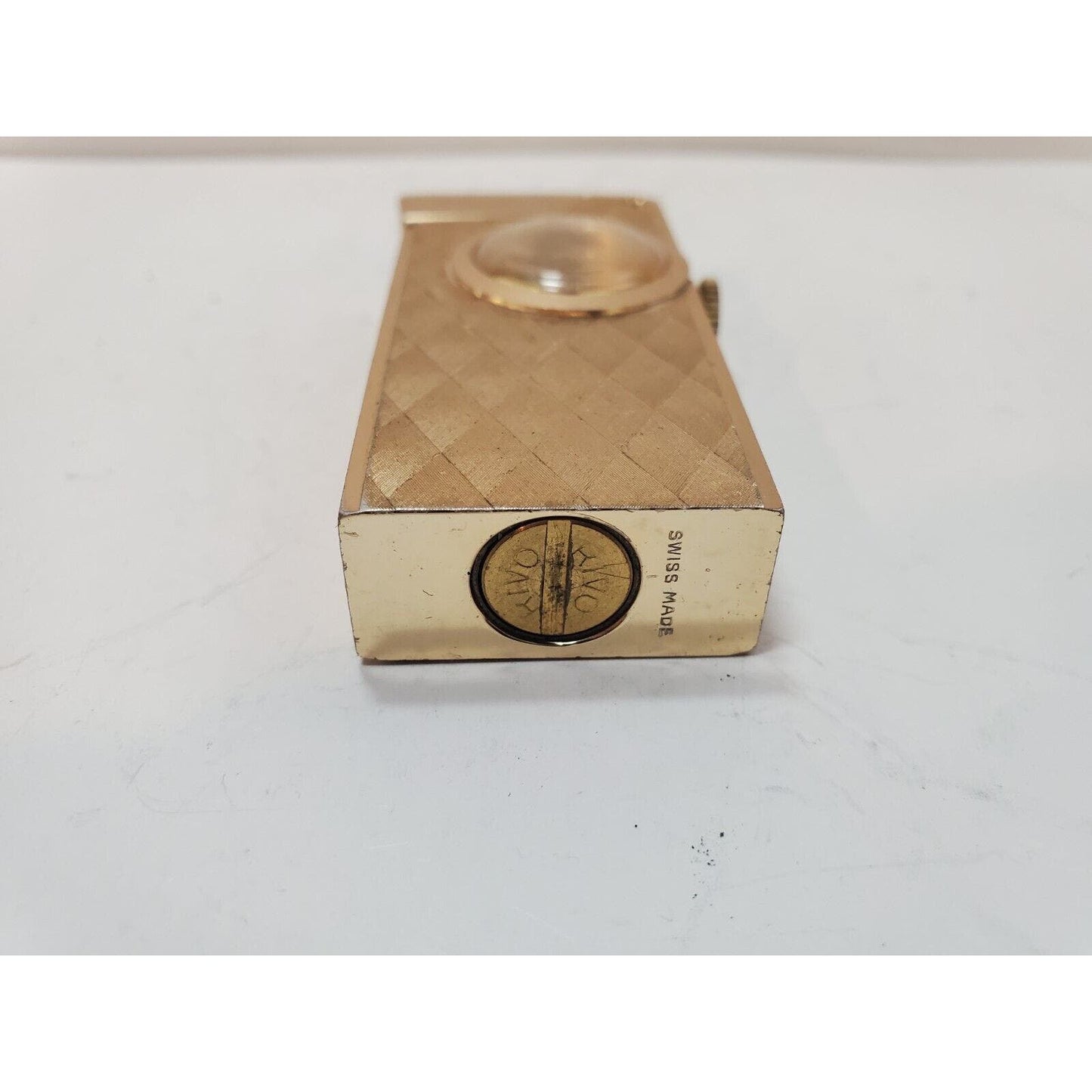 Vintage Working Lift Arm Gold Tone Working Lighter Watch DEVISA Swiss 6199/37