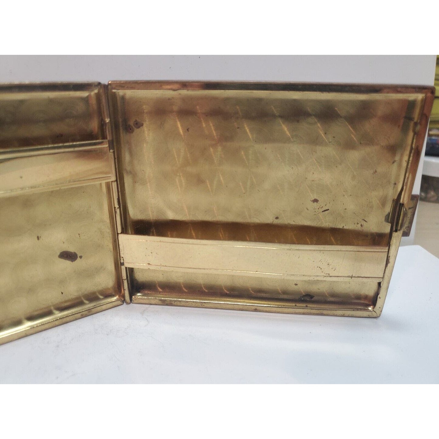 Vintage US Zone OCCUPATION GERMAN Brass Embossed Map Cigarette Case 6159/21