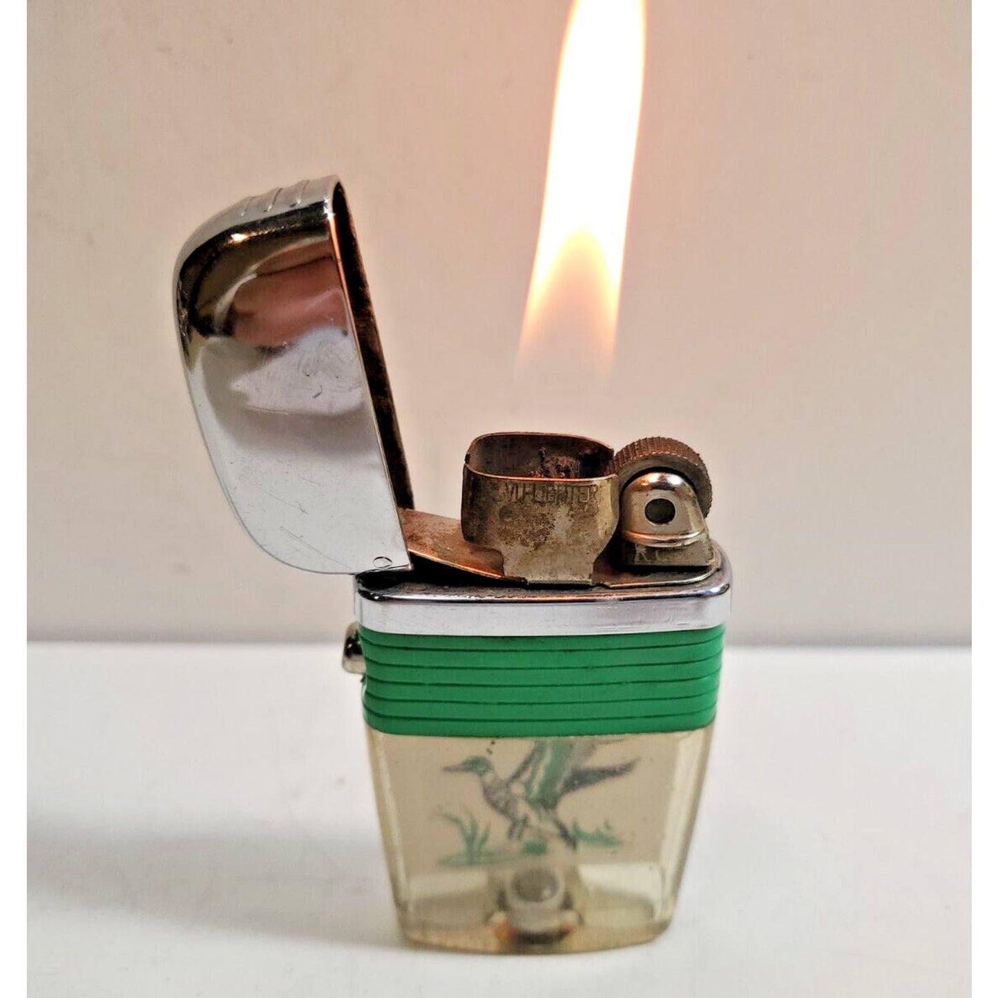 Vintage Working Scripto VU Lighter Pheasant Bird Hunting 5996/29