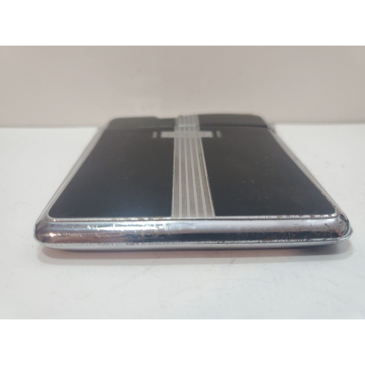 Working Ronson Art Deco Ten A Case Enamel Siler Tone Cigarette Case Lighter