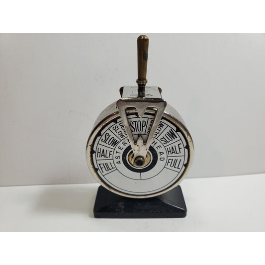 Working Vintage Ship Helm Telegraph Brass Japan Table Lighter Figural Retro