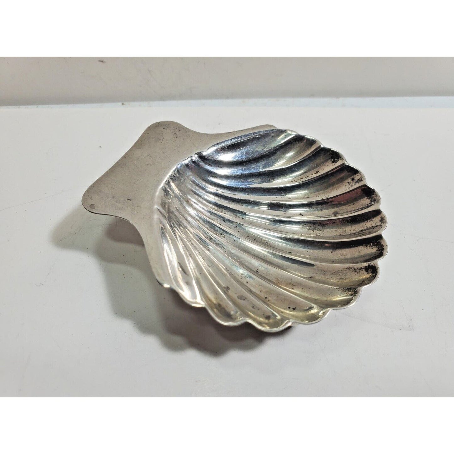 Lot Of 2 Sterling Silver Mexico Scalloped Shell Ball Feet Footed Dish Clam 3"
