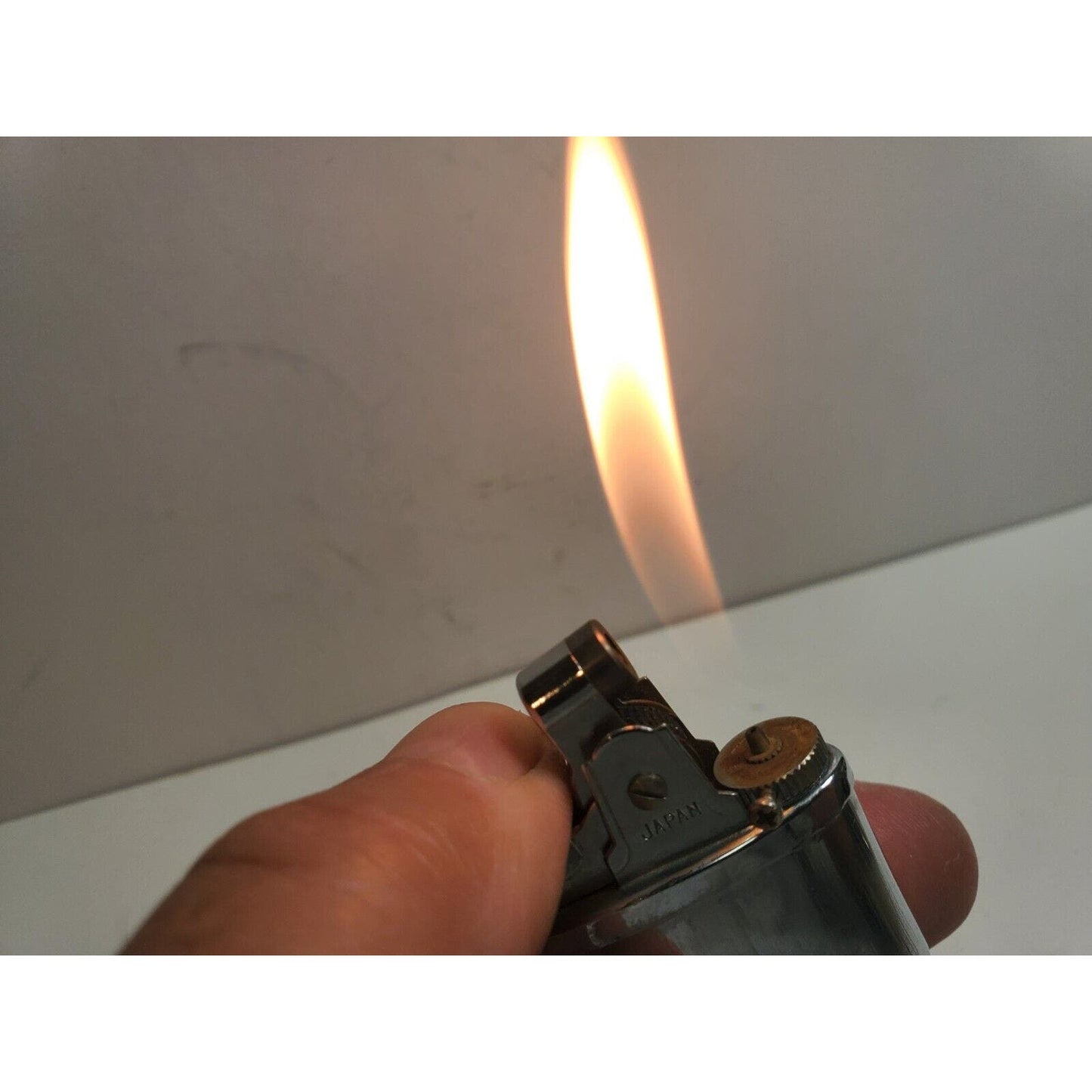 Vintage Working Butane Gas Table Lighter Silver INSERT Fits 37 x 13mm Oval Base