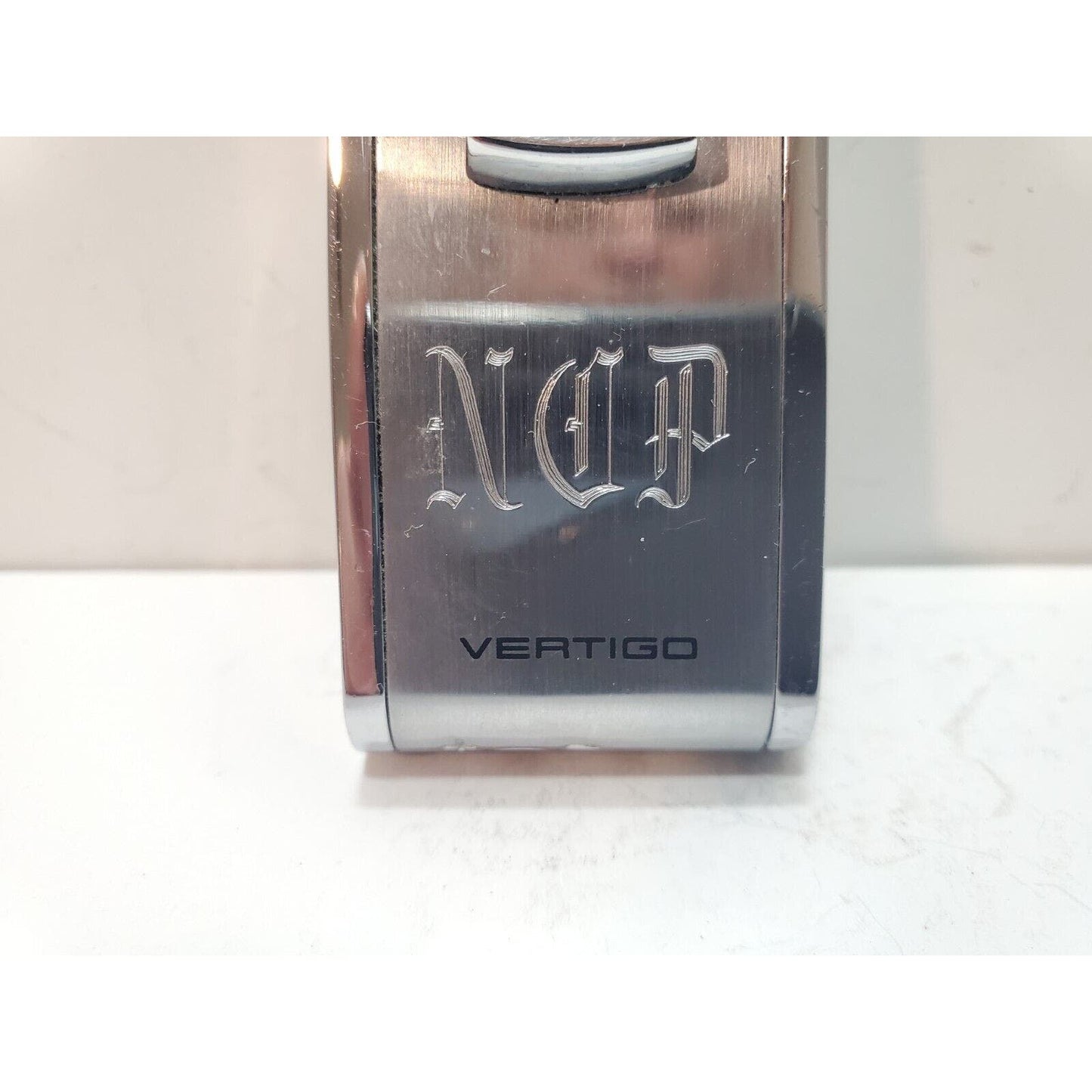 Vertigo Working Butane Silver Lighter, Twin Torch Flame, Cigar Cutter 6152/34