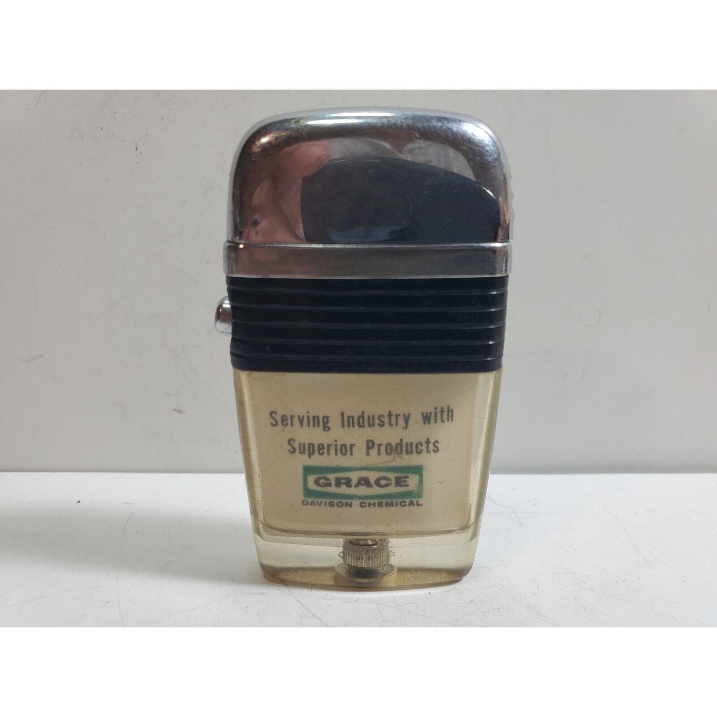 Vintage Working Scripto VU Lighter "Grace" Logo ADVERTISING, Black 6006/29