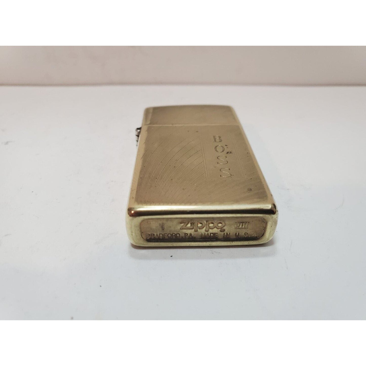 Vintage Working Zippo Engraved BOSS FROM CREW Brass Lighter 6127/33