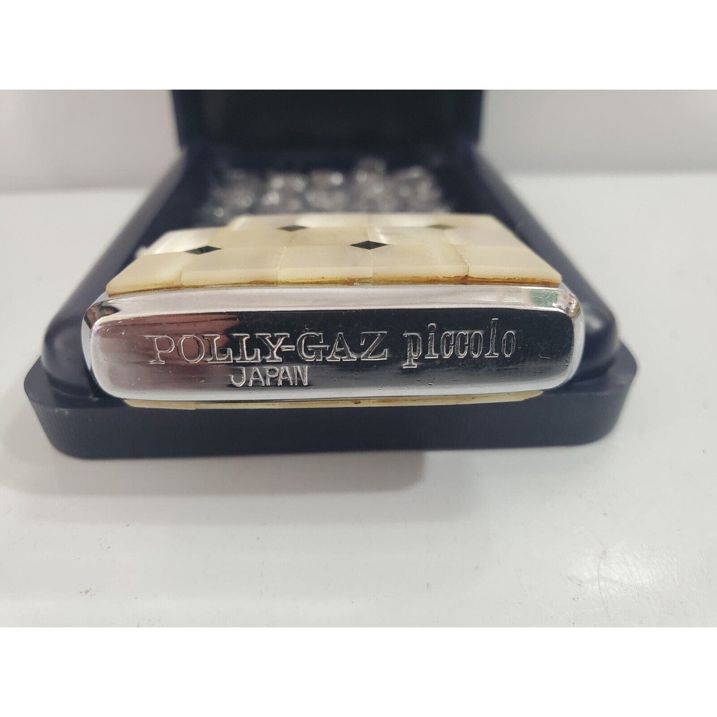 Vintage POLLY GAS PICCOLO Mop Silver Tone Cigarette Lighter, Box / 4986/24