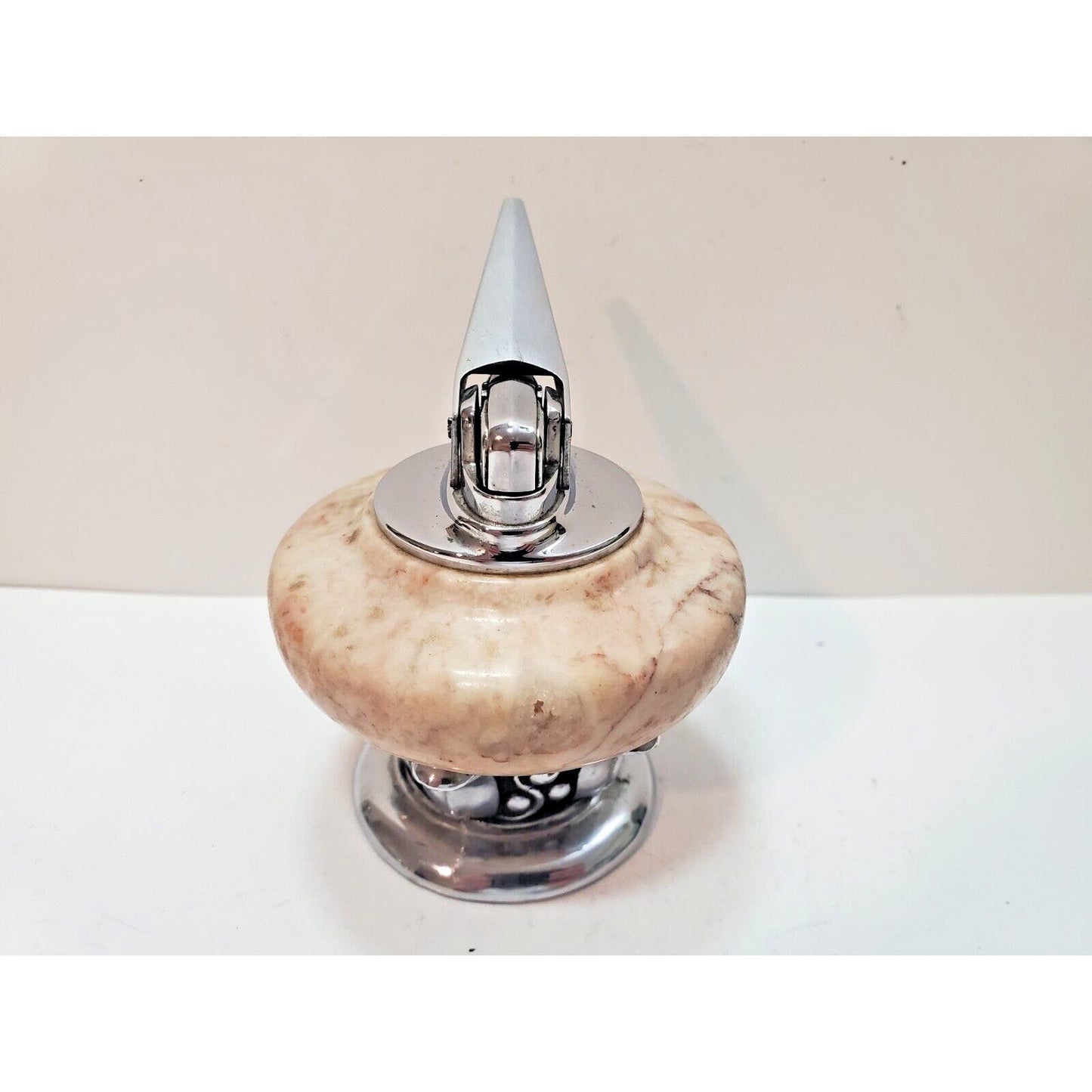 Working Vintage Ronson NORDIC Italian Marble Table Lighter Silver 6202/13
