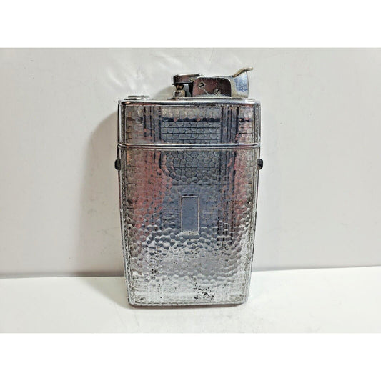 VINTAGE Evans Working Cigarette Case Trig A Lite Lighter Silver Tone 5936/16