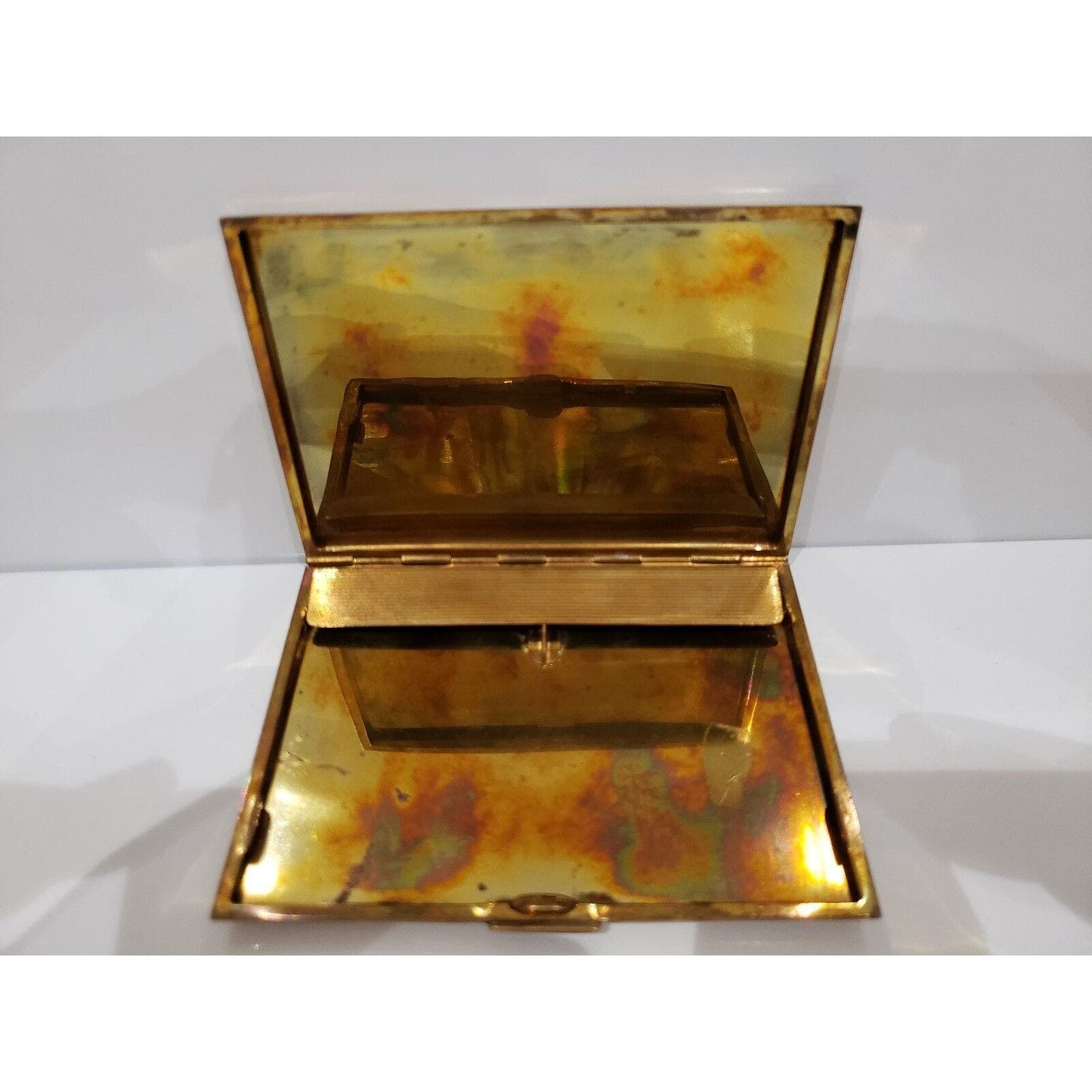 Vintage, Antique 1946 US OCCUPATION ZONE Map Enamel, Brass German Cigarette Case