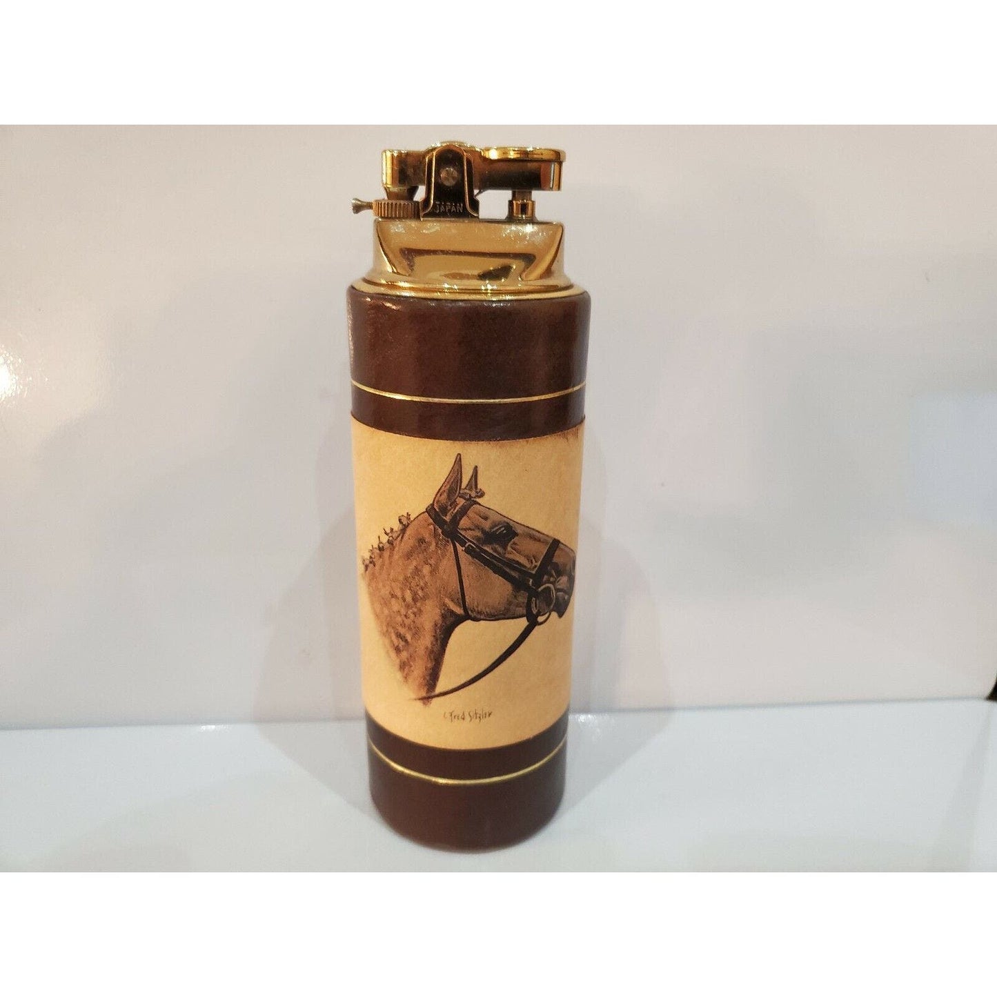 HORSE HEAD Hand Painted WORKING Vintage Handmade Table Lighter 6" 1815.40