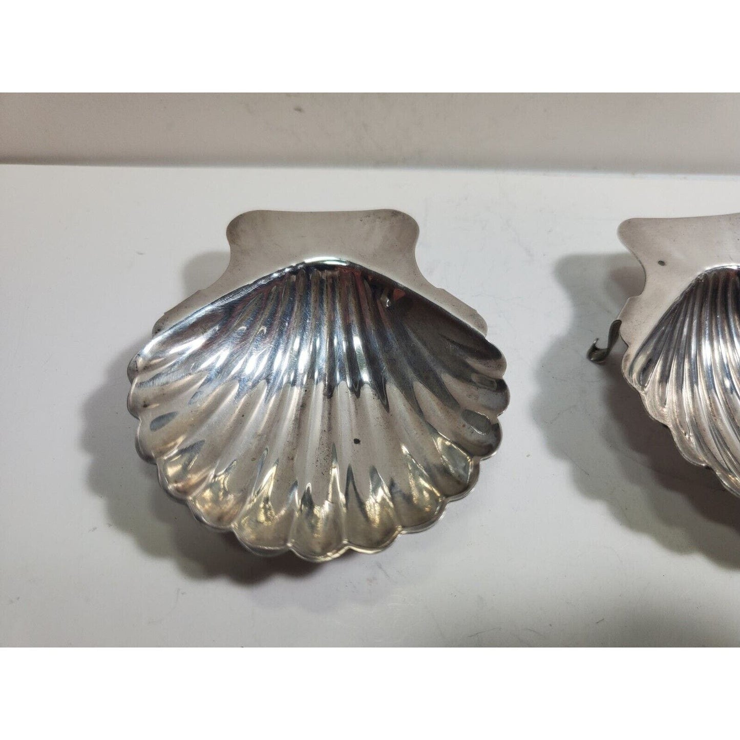 Lot Of 2 Sterling Silver Clam SHELL NUT BOWL Jewelry Trinket Dish Ashtray 3"