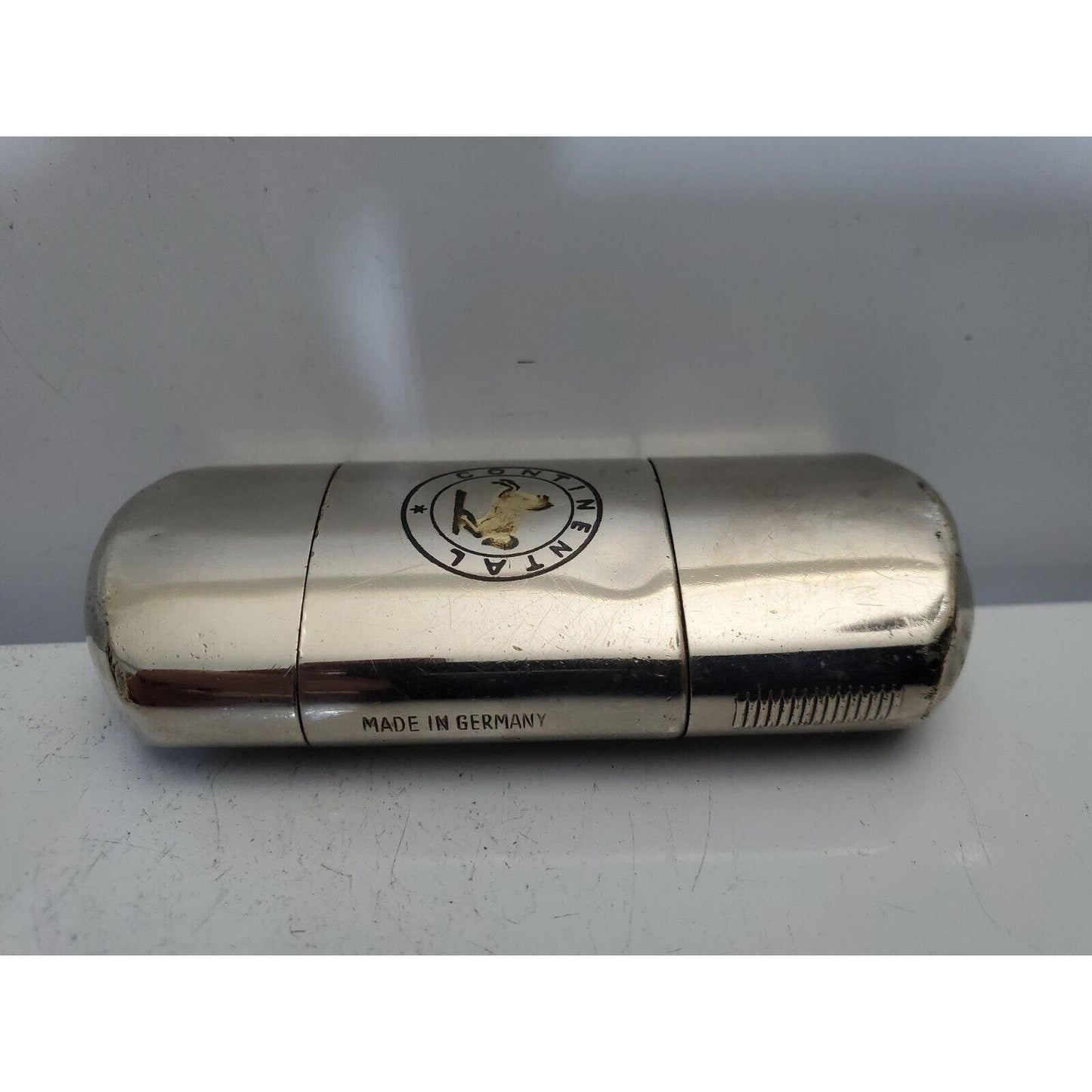 Vintage Working KW model Advertising "CONTINENTAL TIRE" Enamel Logo Lighter