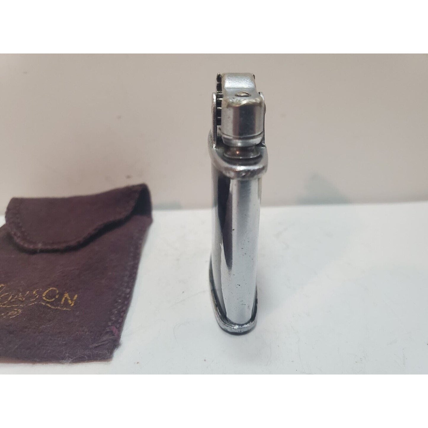 Working Vintage Ronson Art Metal Works Art Deco Enamel, Silver Lighter 6183/26